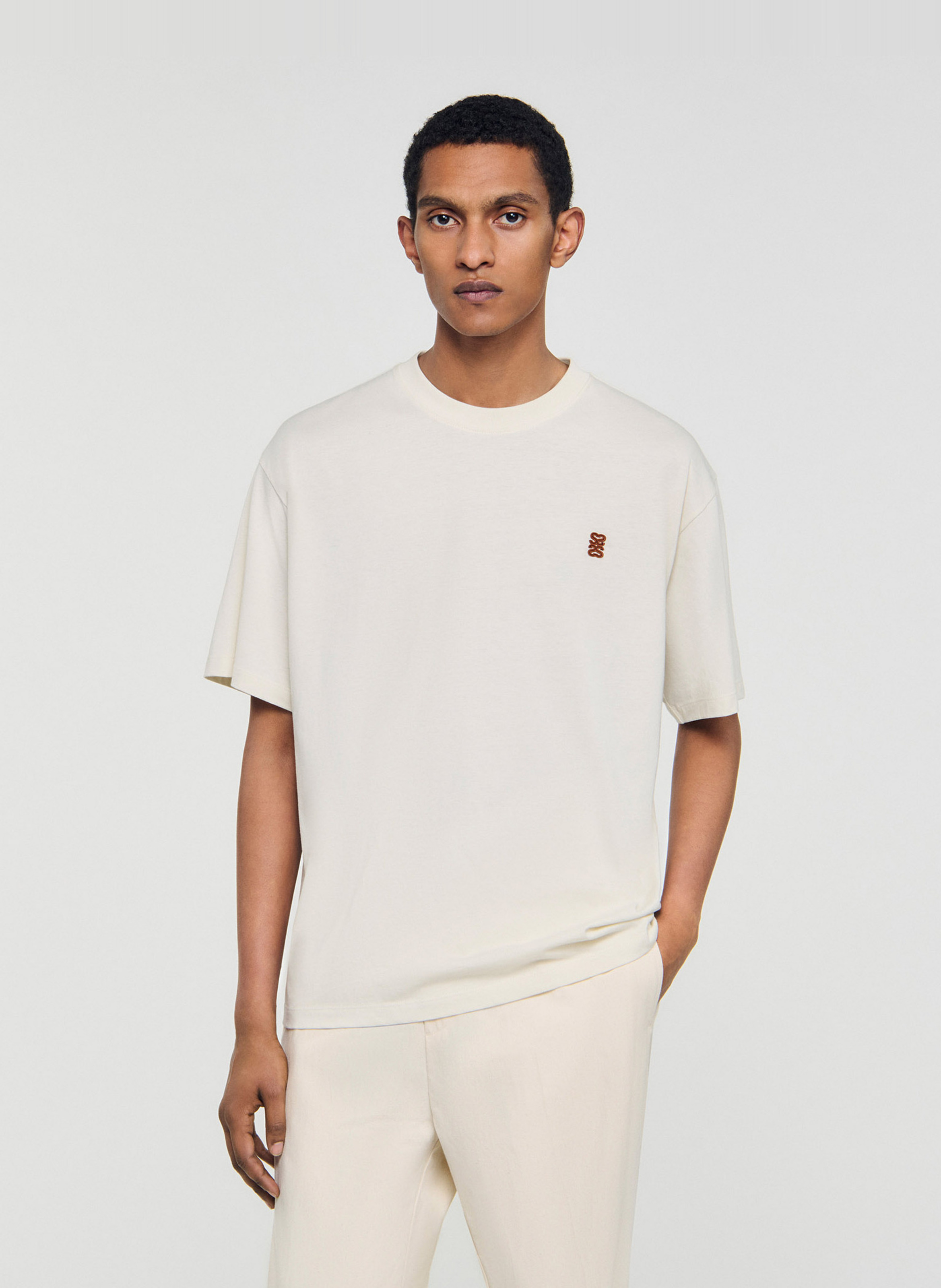 Camiliday round-neck sleeveless cotton top SANDRO Beige