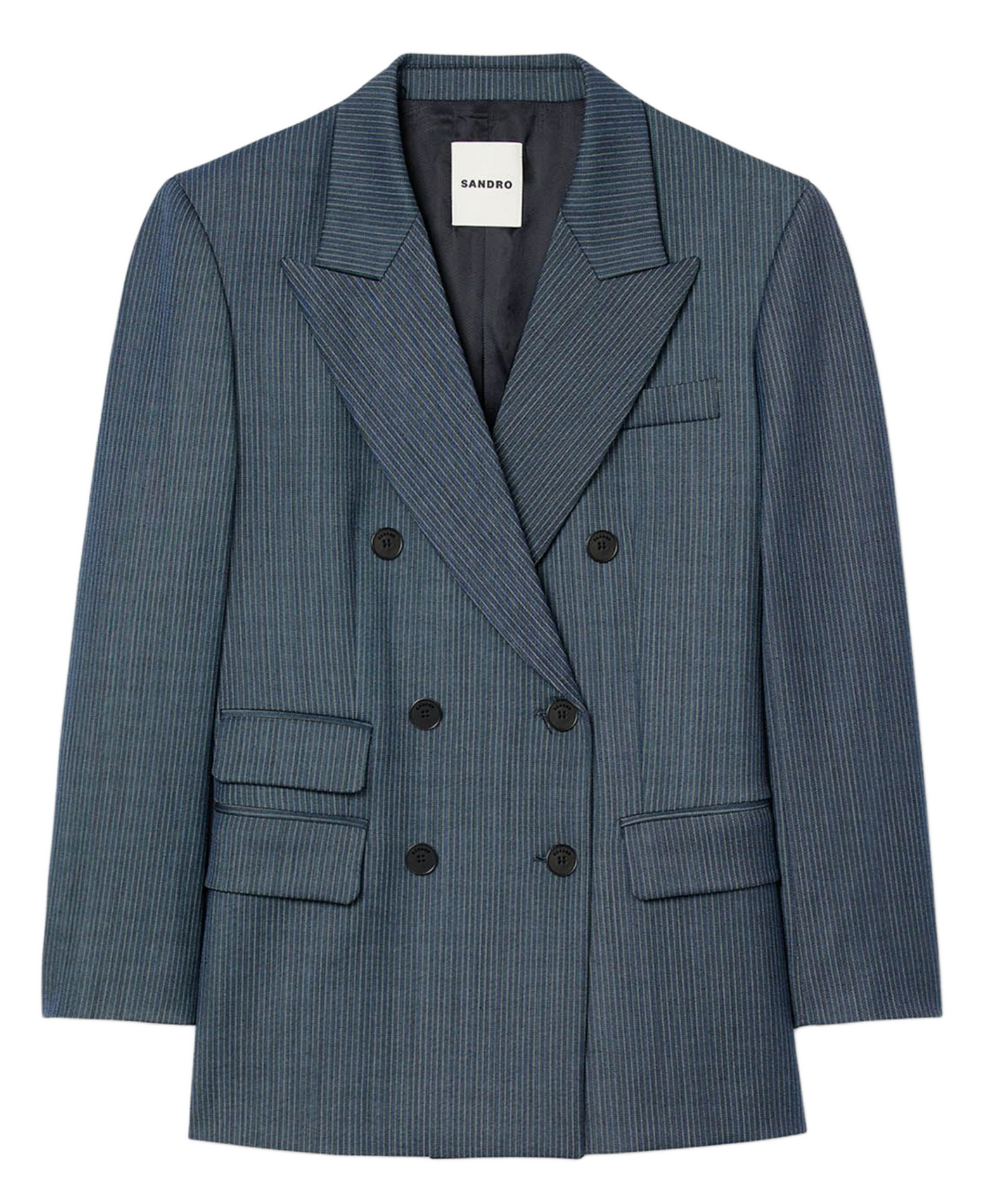 Veste de tailleur ajustée à rayures SANDRO Bleu