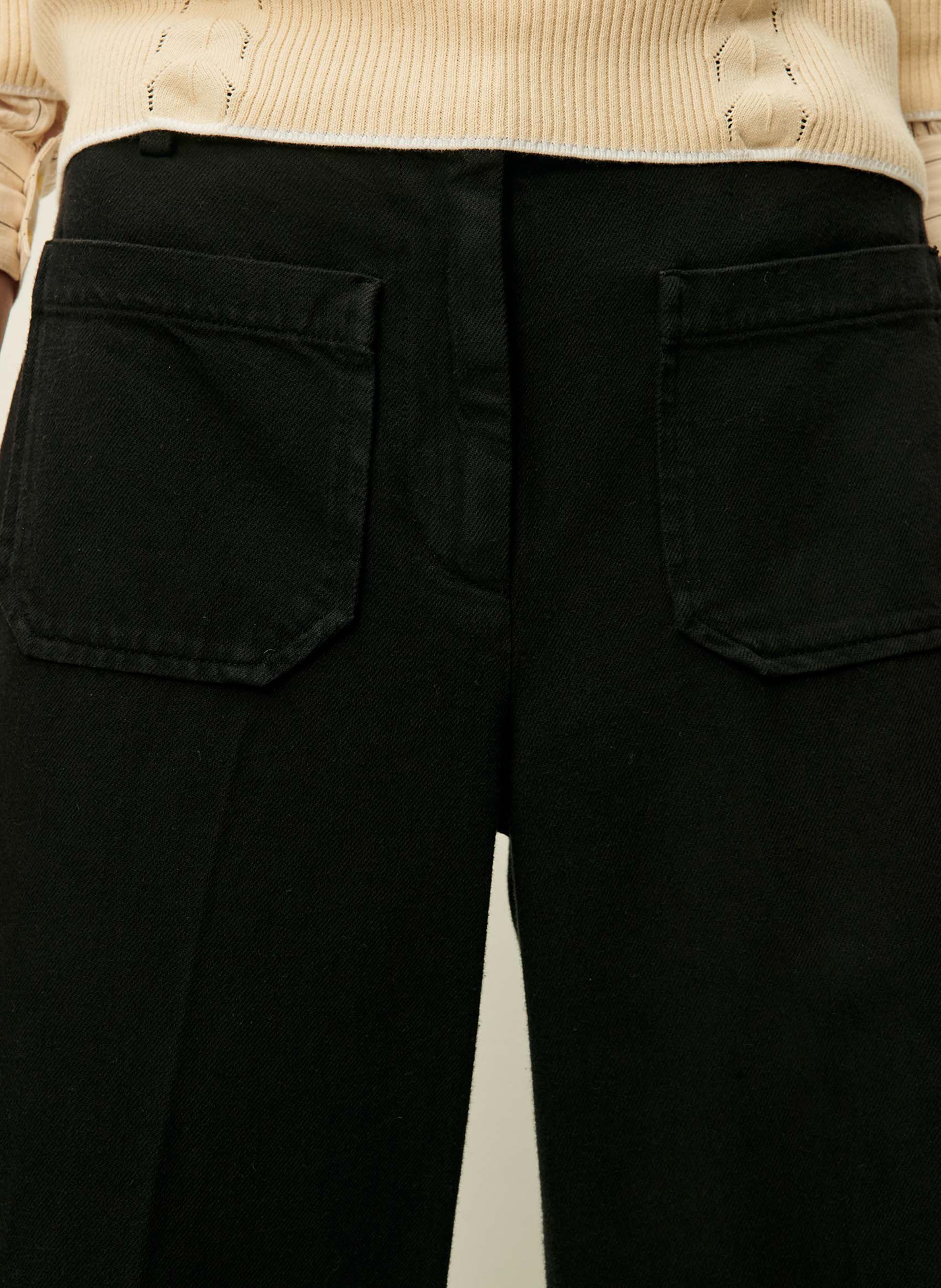 Jean droit taille haute en coton SESSUN Noir