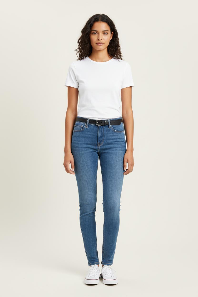 Cropped slim jeans with studs LEVI'S - Seconde main Blue