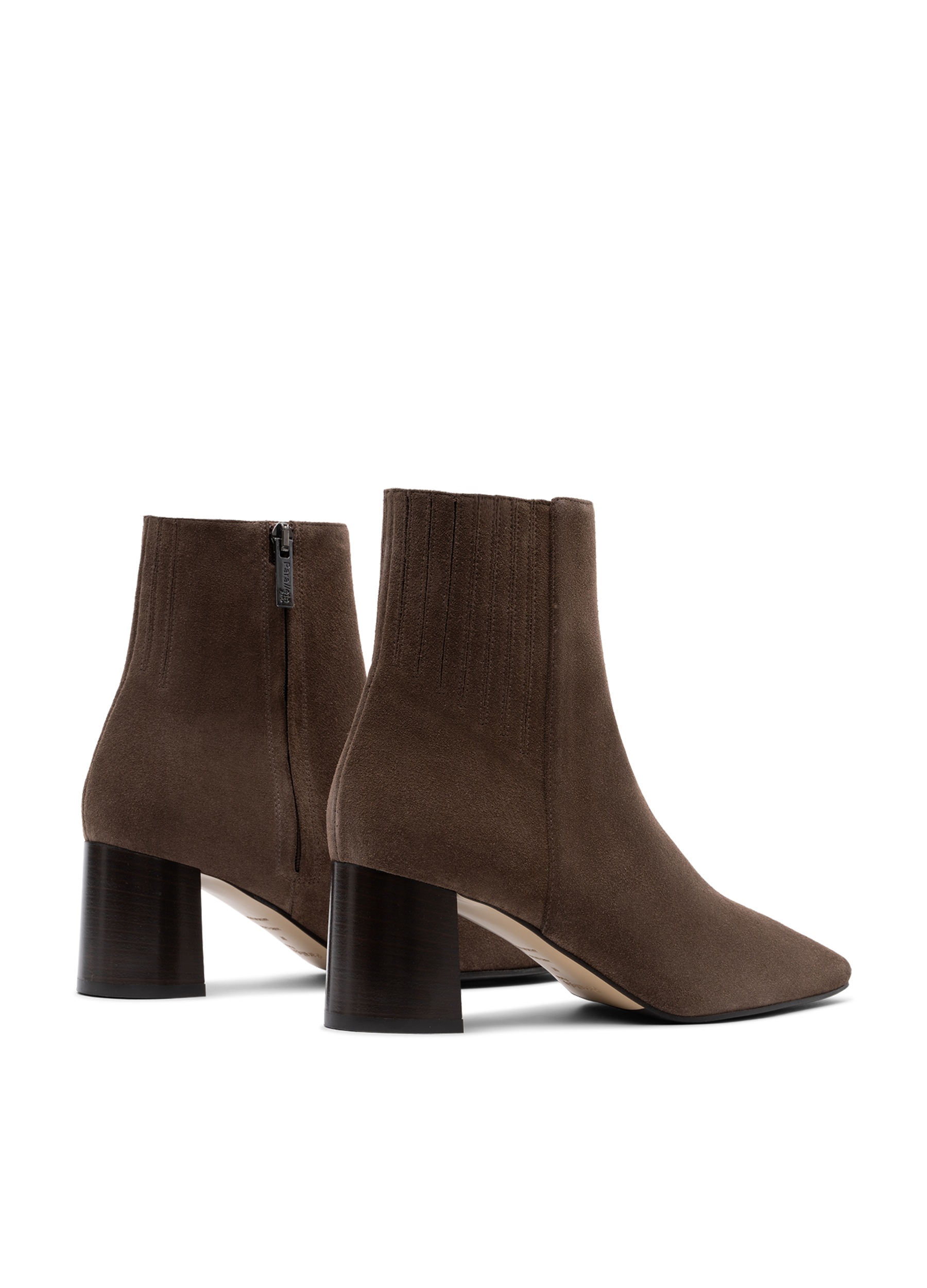 Taupe calf leather ankle boots PARALLELE PARIS Grey