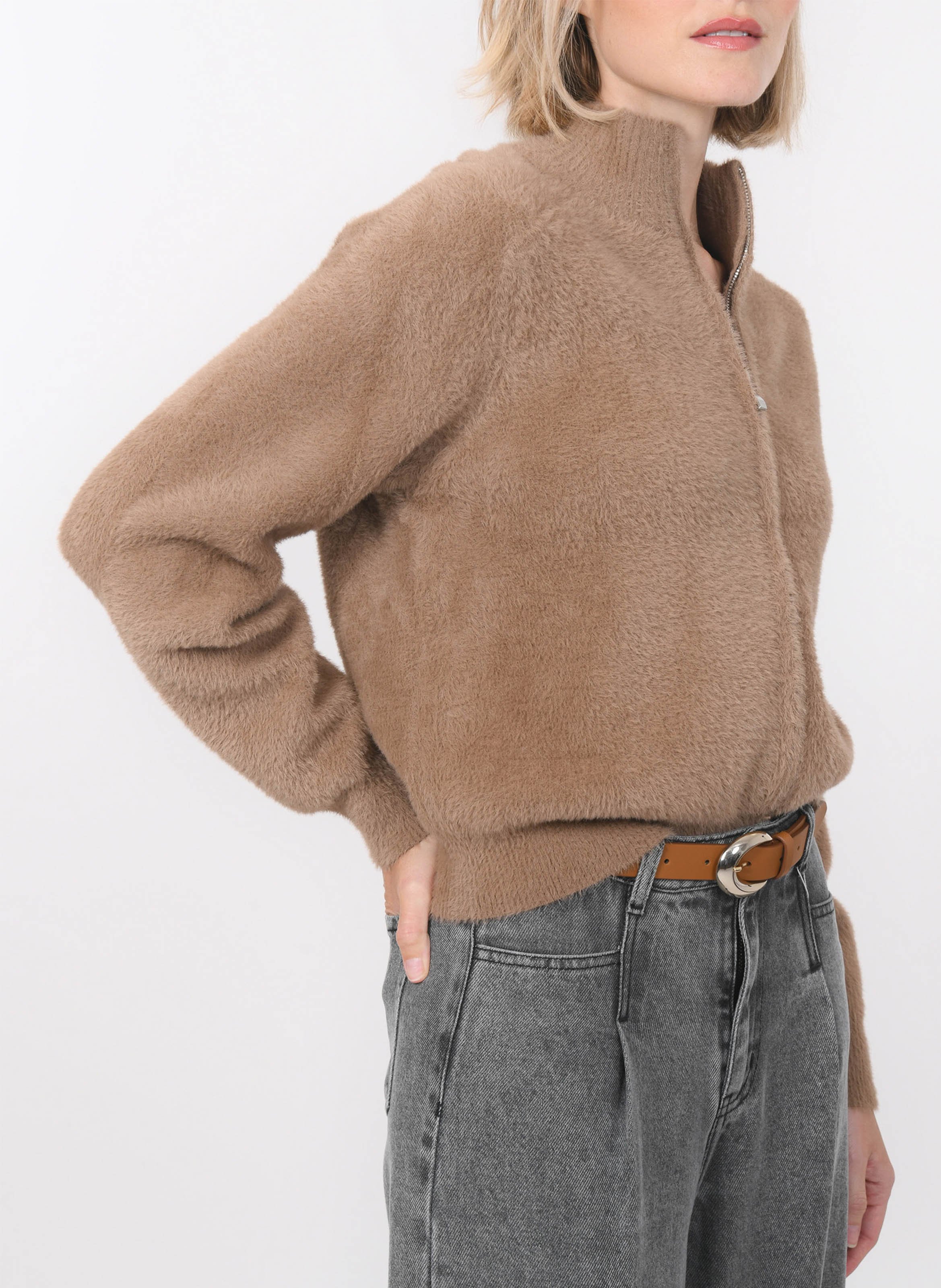 Gilet ample col montant KOOKAI Marron