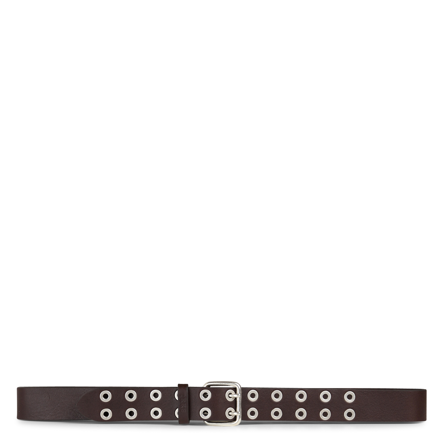 Effen leren riem met studs IKKS Bruin