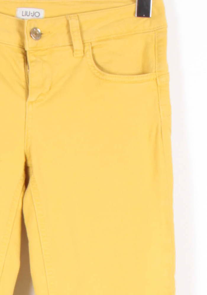 Cropped slim jeans with studs LIU JO - SECONDE MAIN Yellow