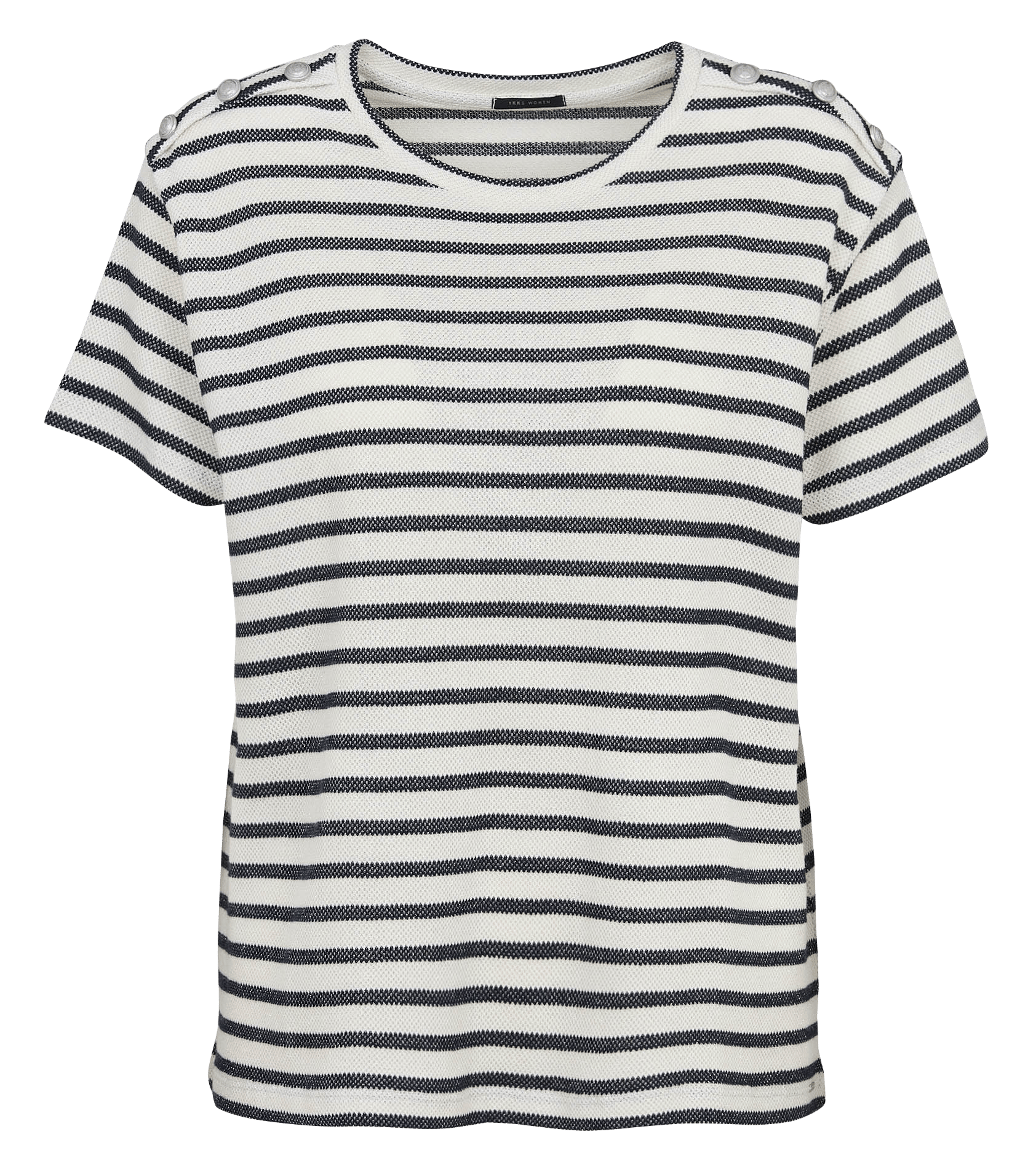 Loose-fit round-neck cotton-blend T-shirt IKKS Blue