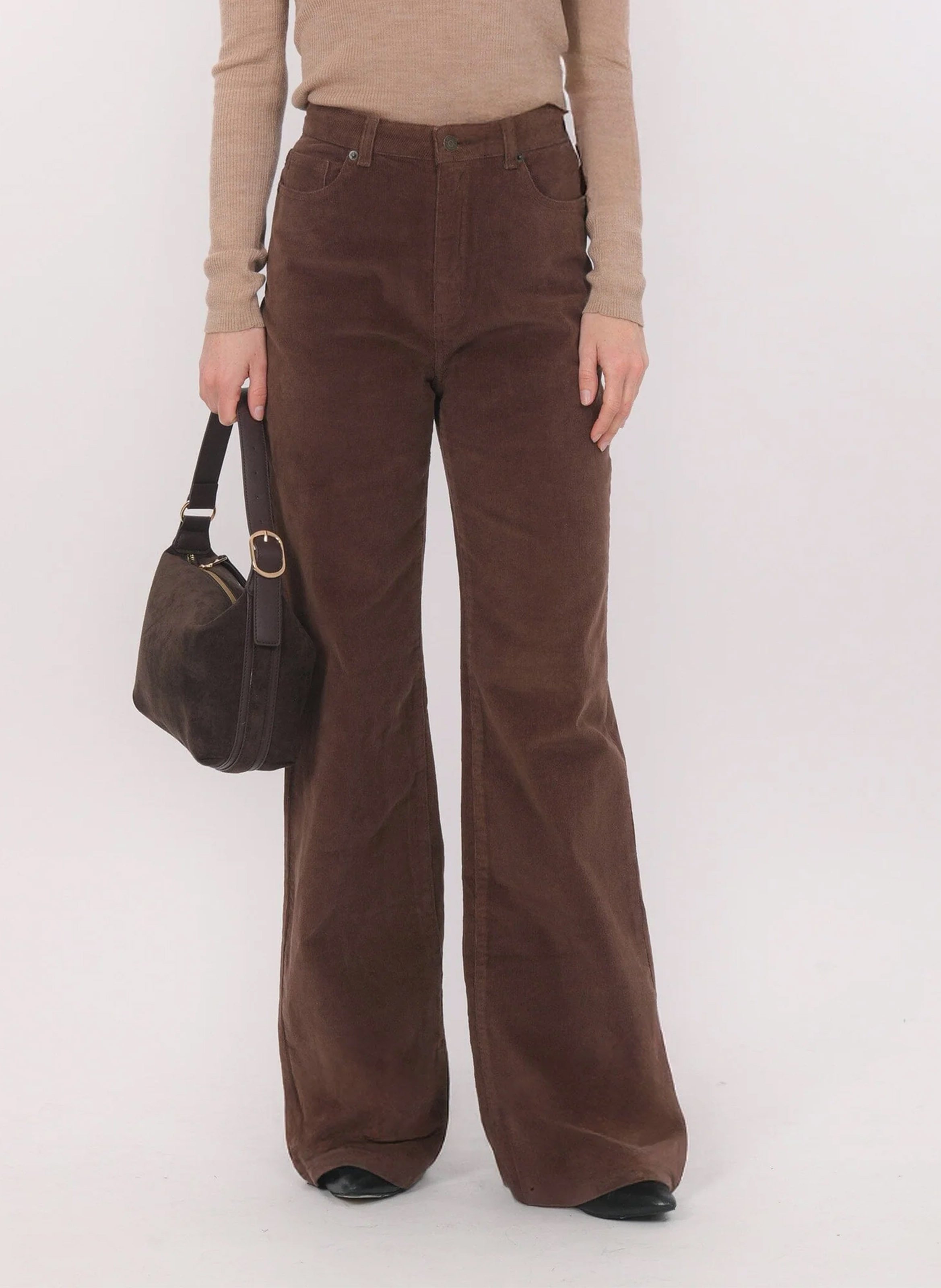 High-rise flared cotton-blend pants KOOKAI