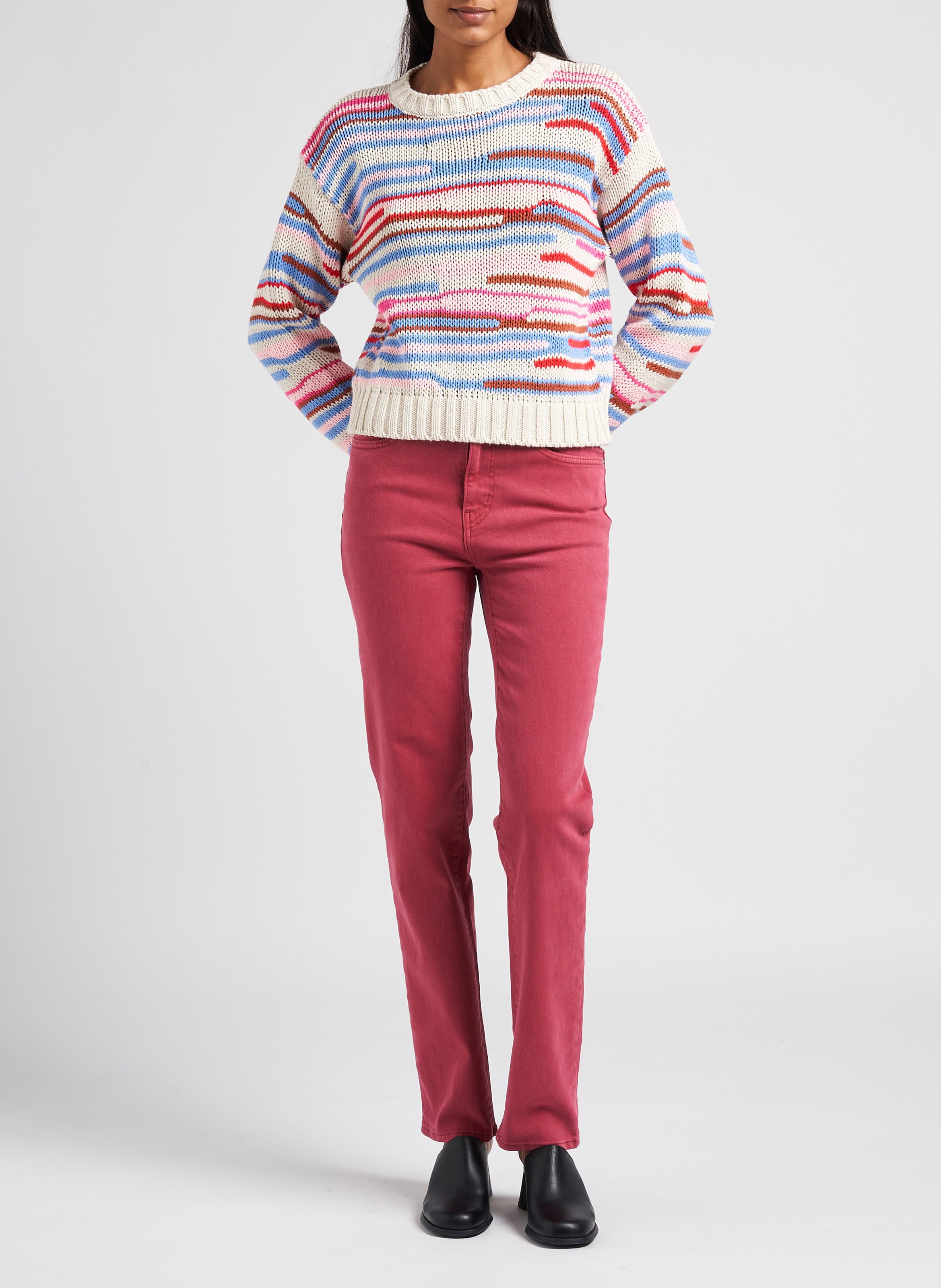 Round-neck knit sweater INDEE Multicolored