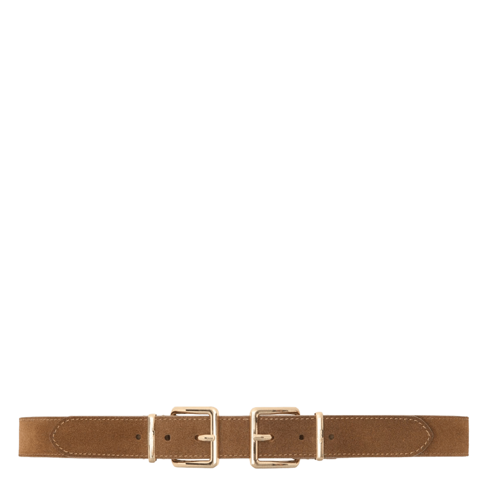 Belt with double leather buckles MAJE Beige