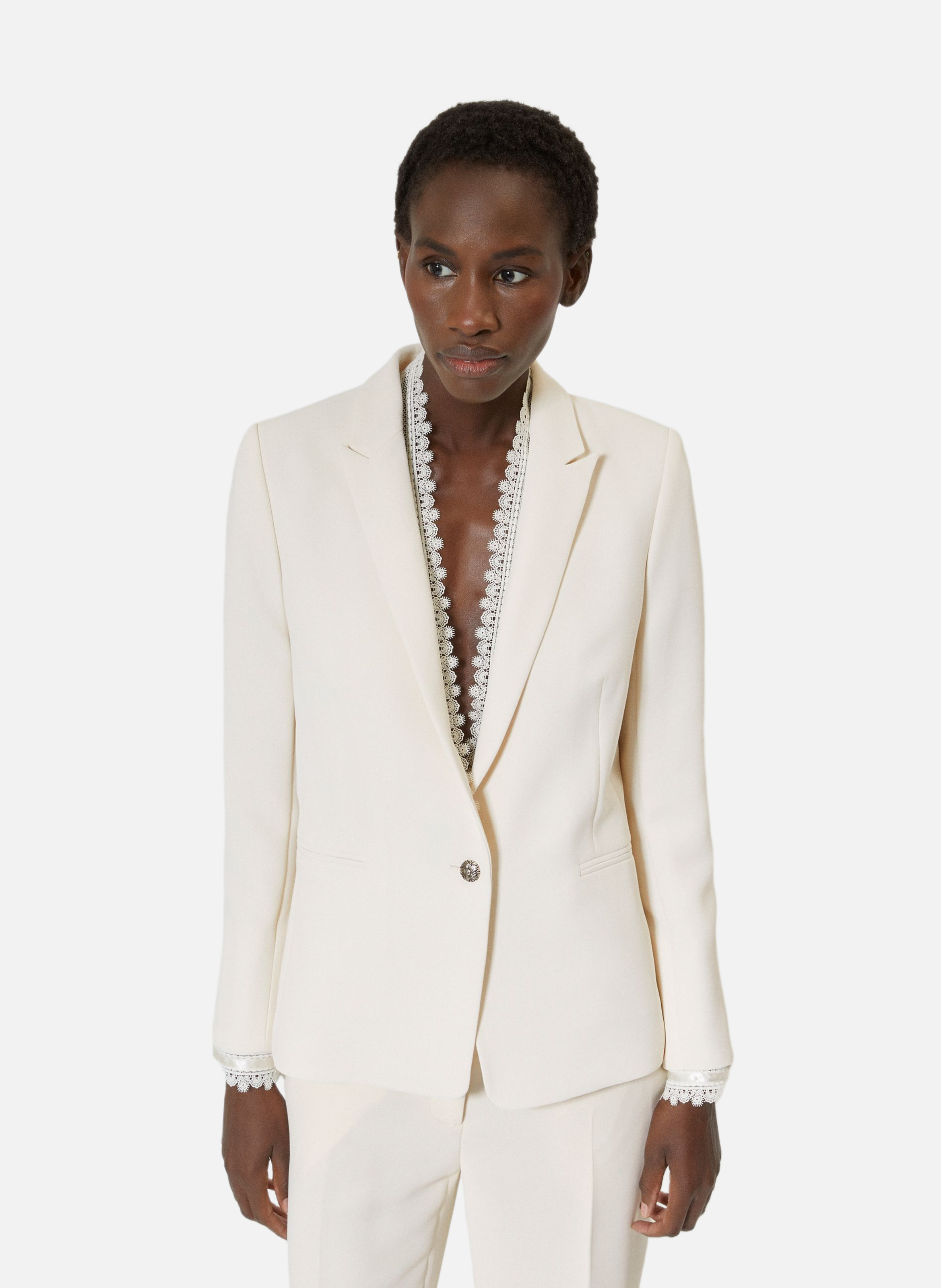 Tailored jacket with lace band THE KOOPLES White