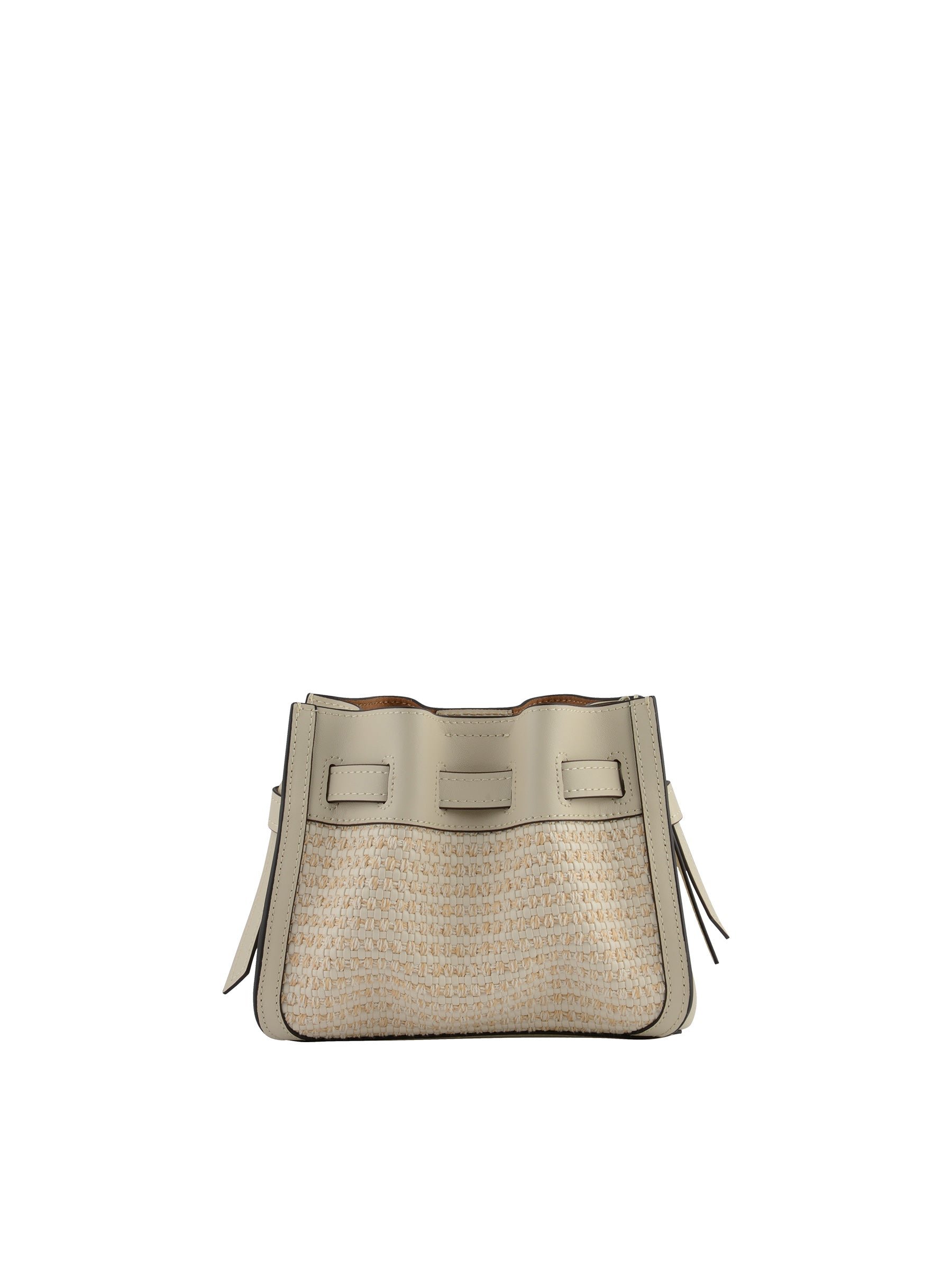 Calfskin leather shoulder bag POURCHET Beige