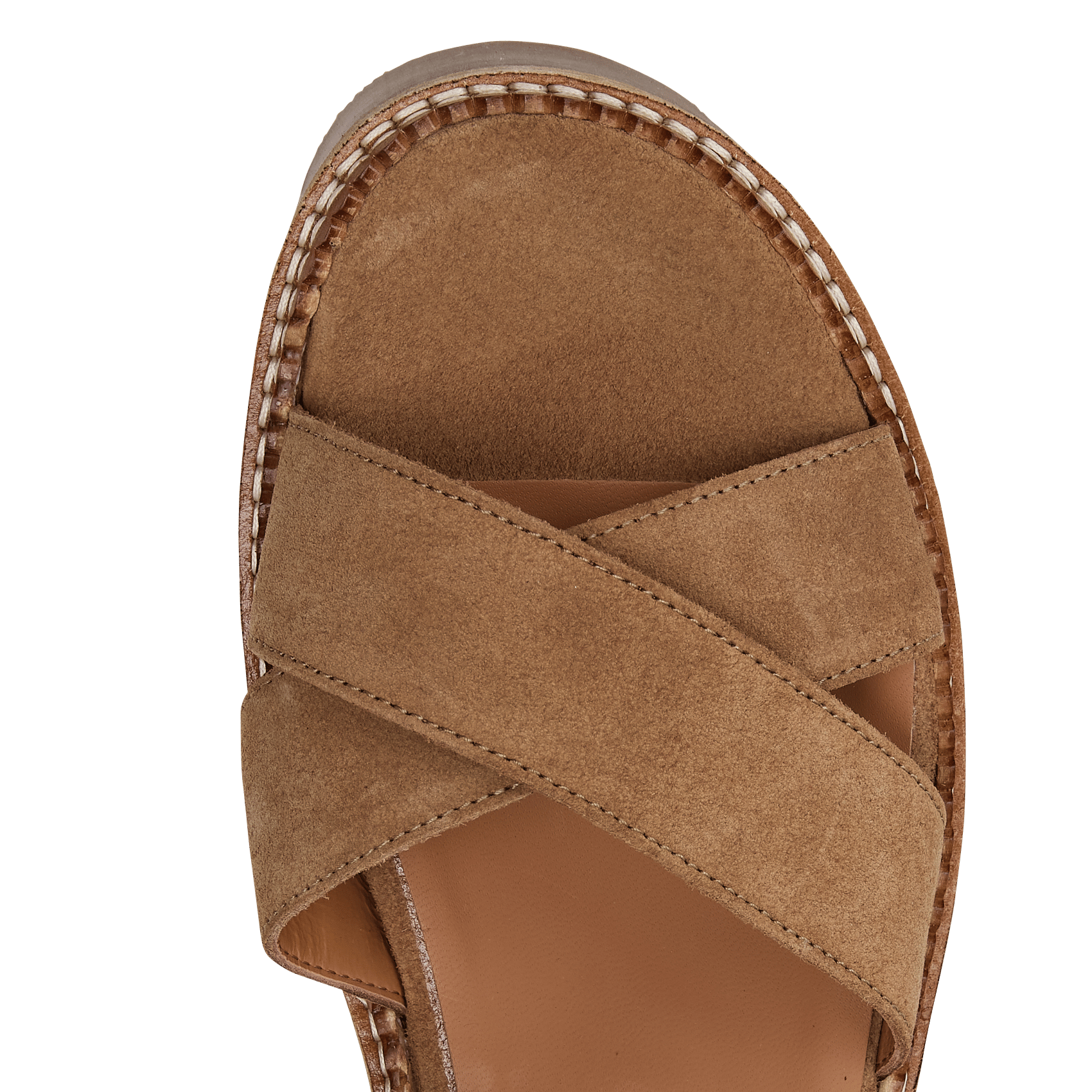 Sandales compensées en cuir MELLOW YELLOW Beige