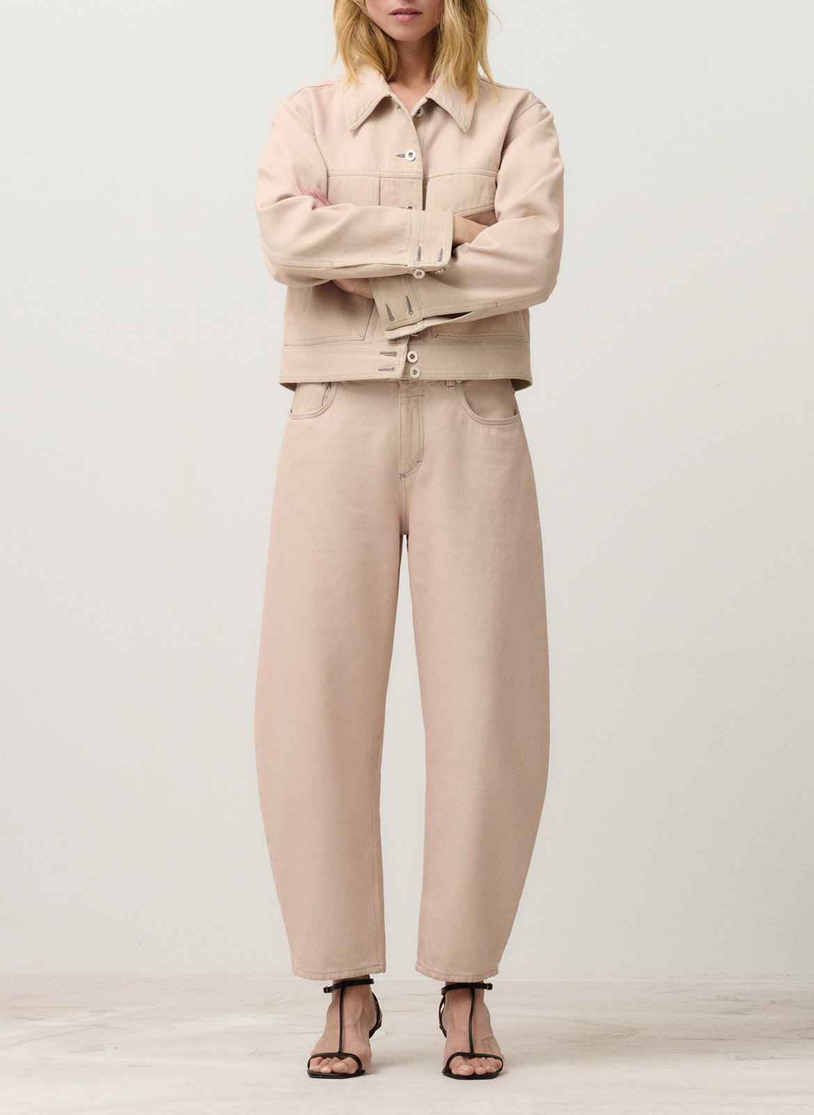 Straight fit classic collar organic cotton jacket CLOSED Pink