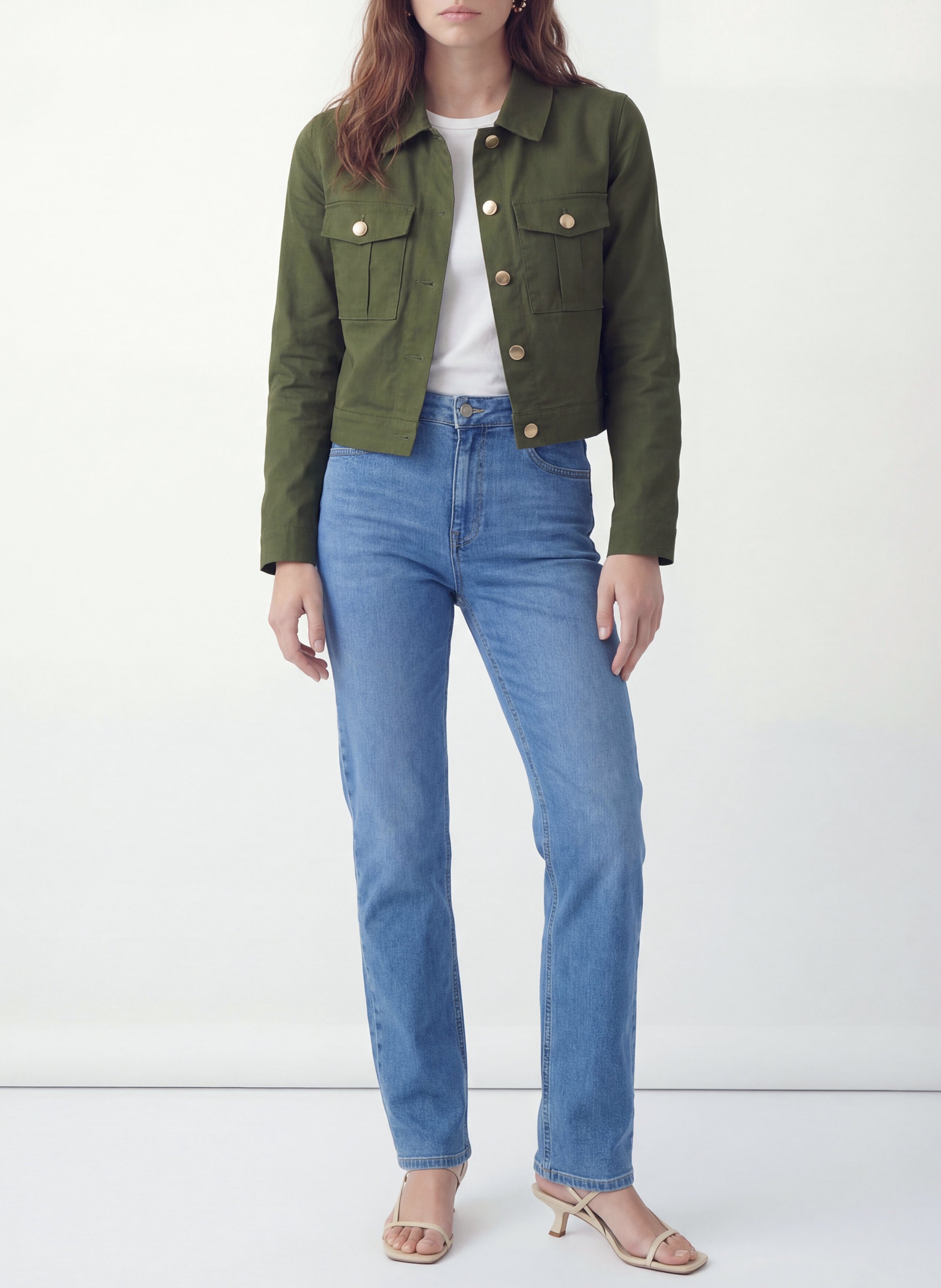 Baumwoll-Mix-Jacke mit klassischem Kragen KOOKAI Khaki