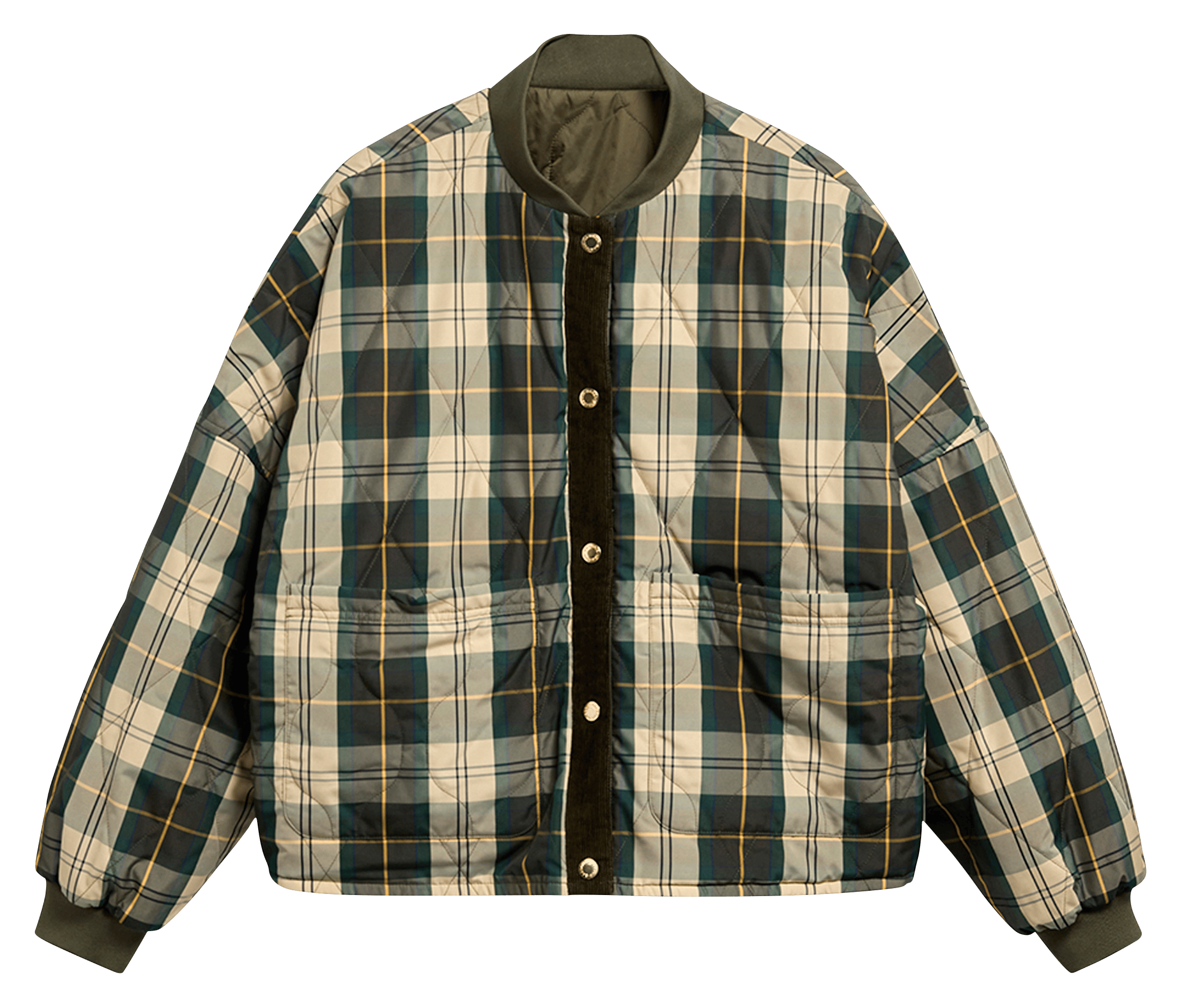 Ruime omkeerbare gewatteerde jas BARBOUR Kaki