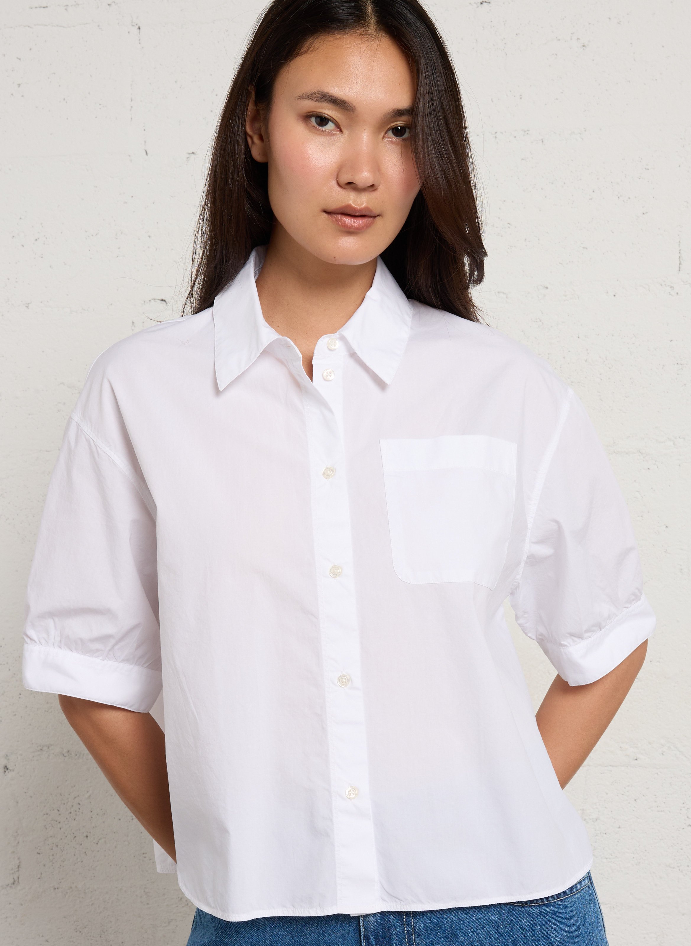 Cotton shirt with classic collar BENSIMON White