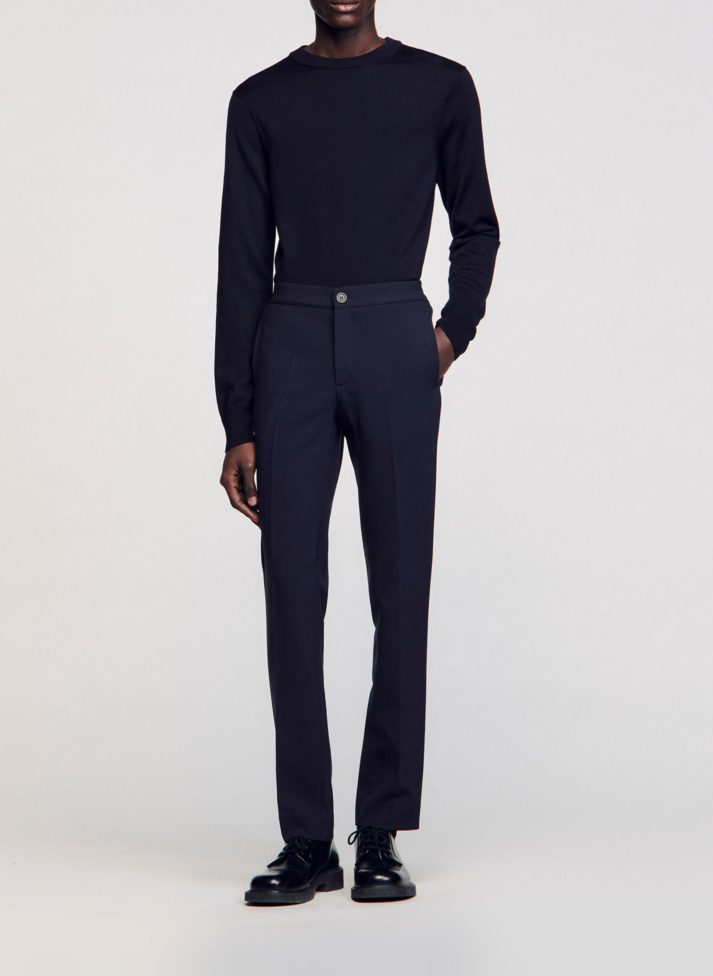 Pantalon droit  SANDRO Bleu