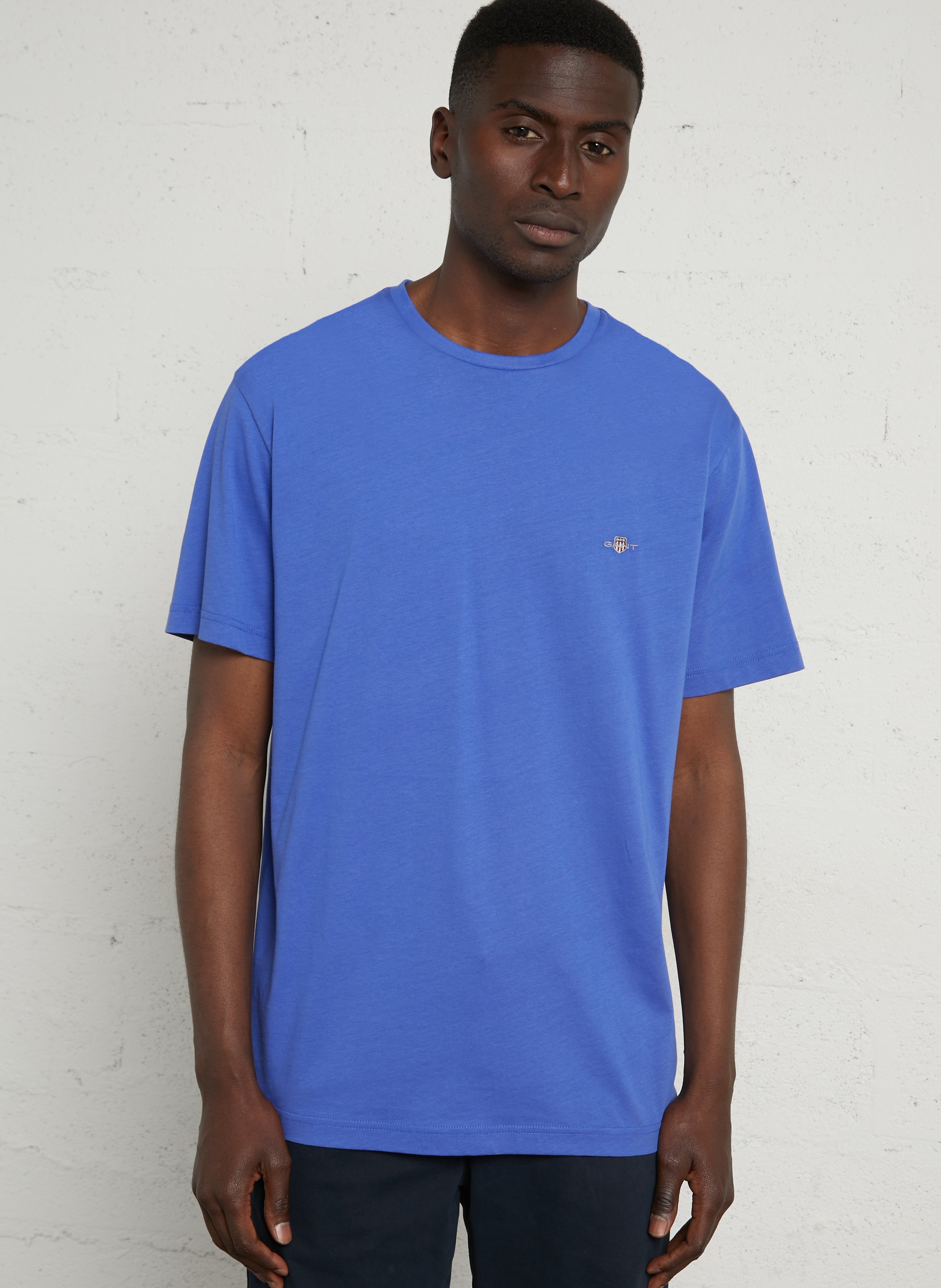 Round-neck cotton T-shirt GANT Blue