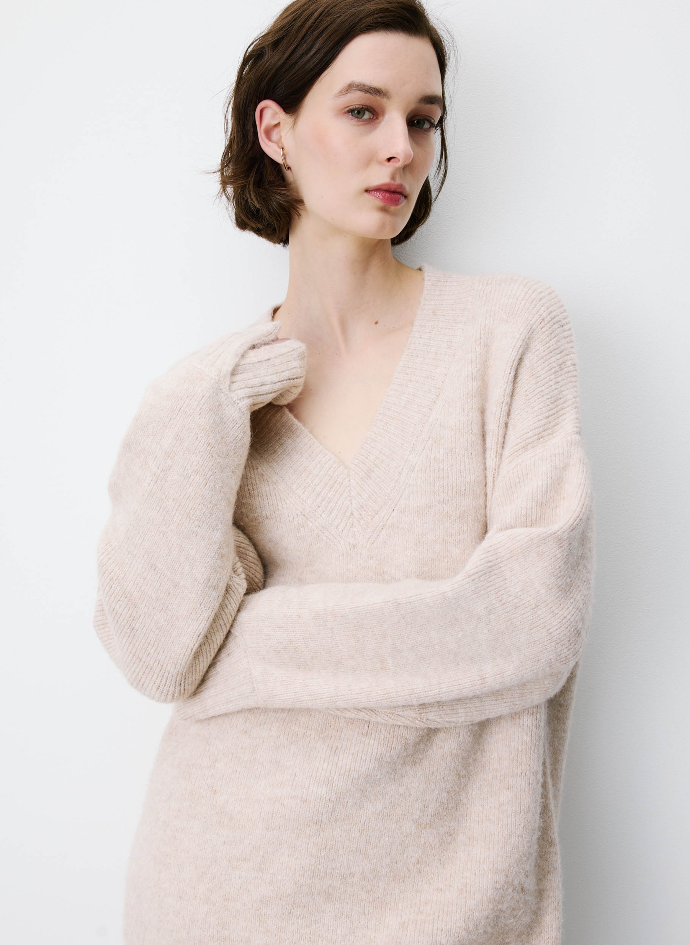 Short oversized knit dress GRACE ET MILA Beige