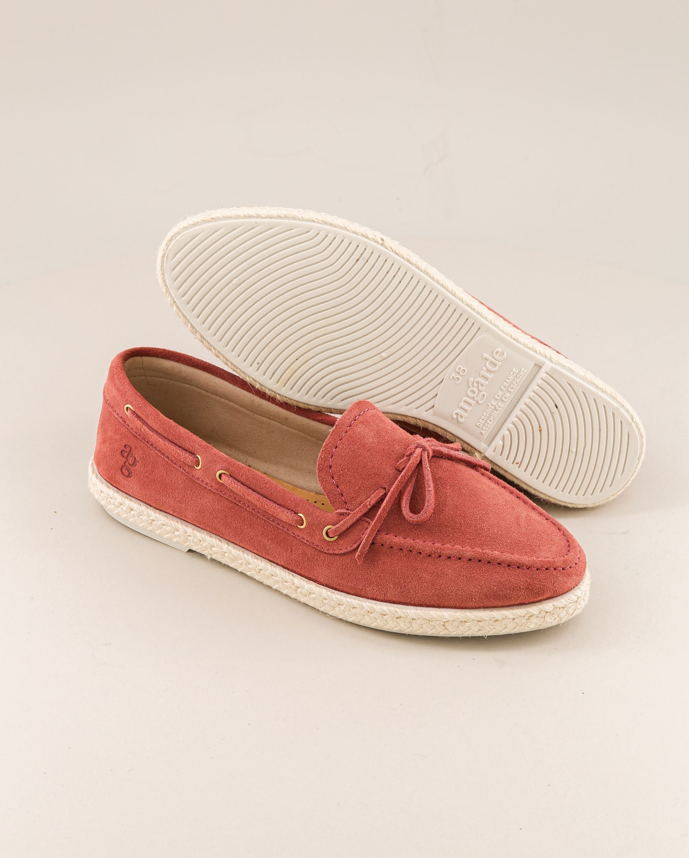 Betty women's terracotta leather boat shoe ANGARDE Brown