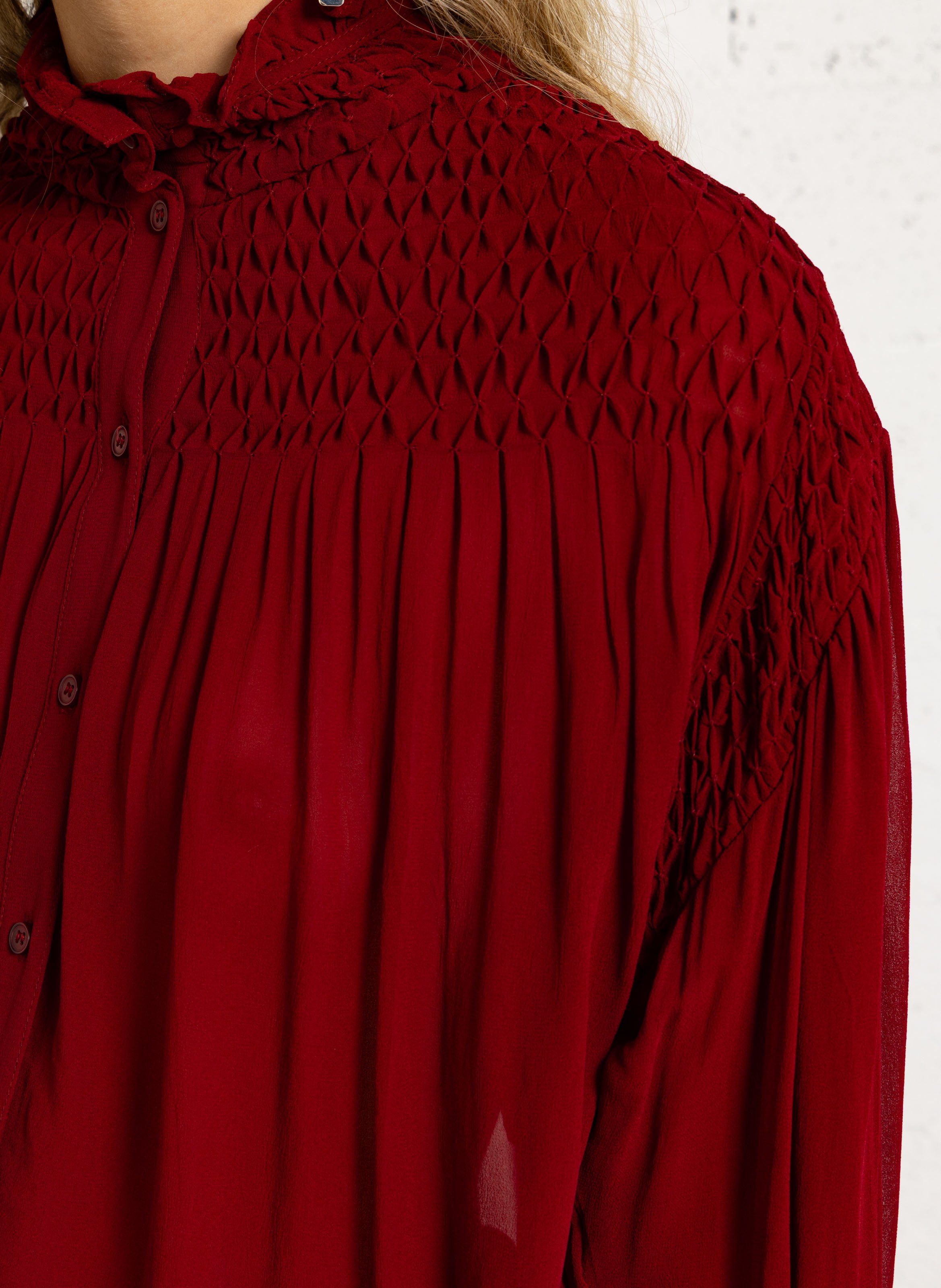 Flowy Oversized Long Shirt MES DEMOISELLES Red