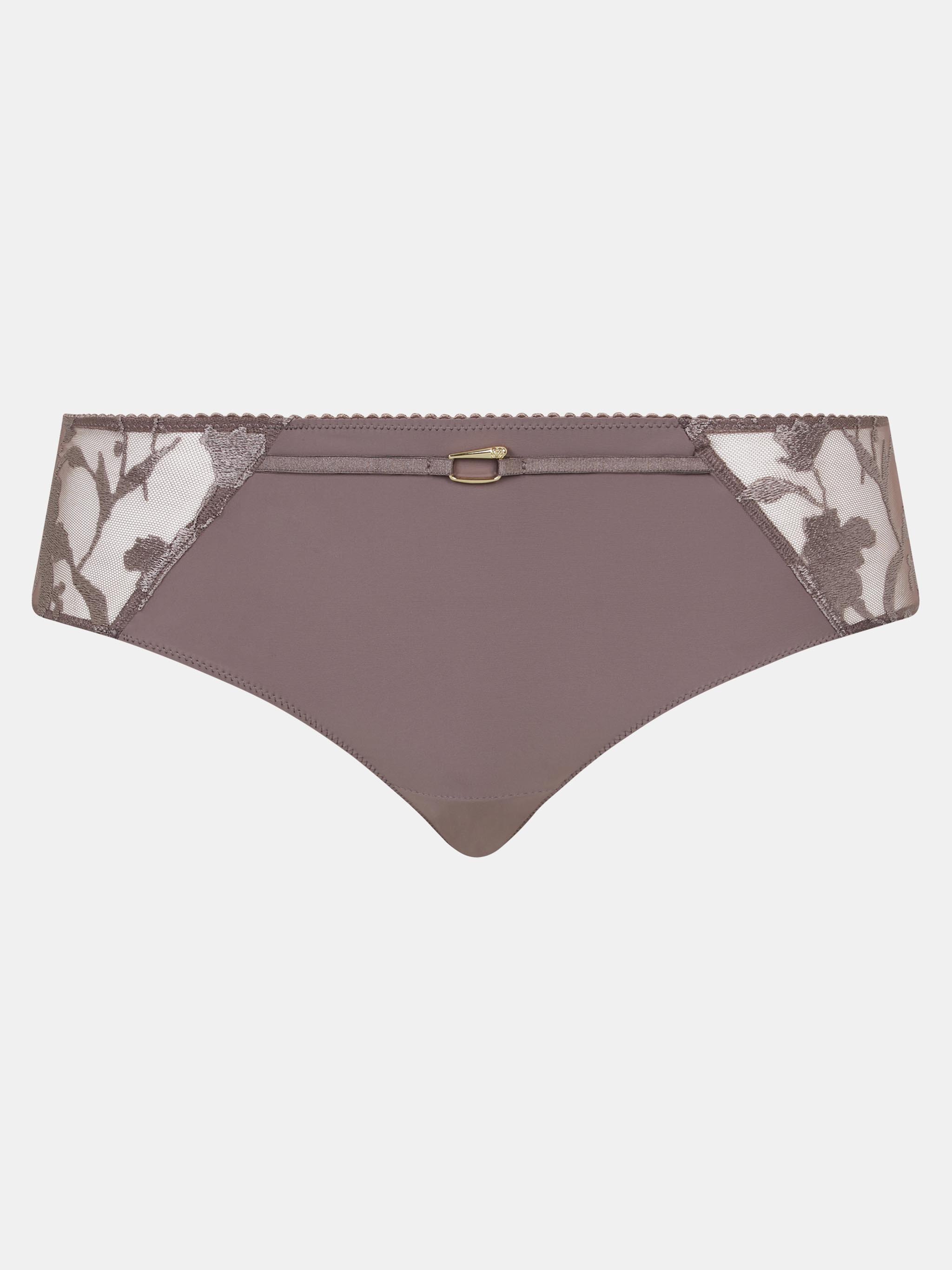 Shorty floral embroidery CHANTELLE Brown