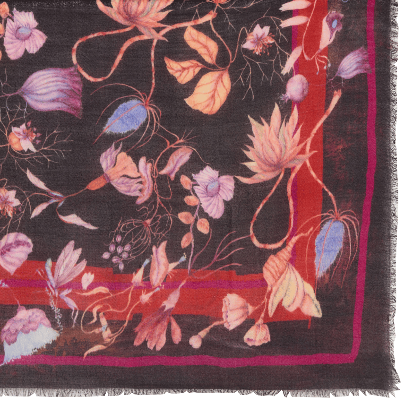 Printed wool scarf COTELAC Brown