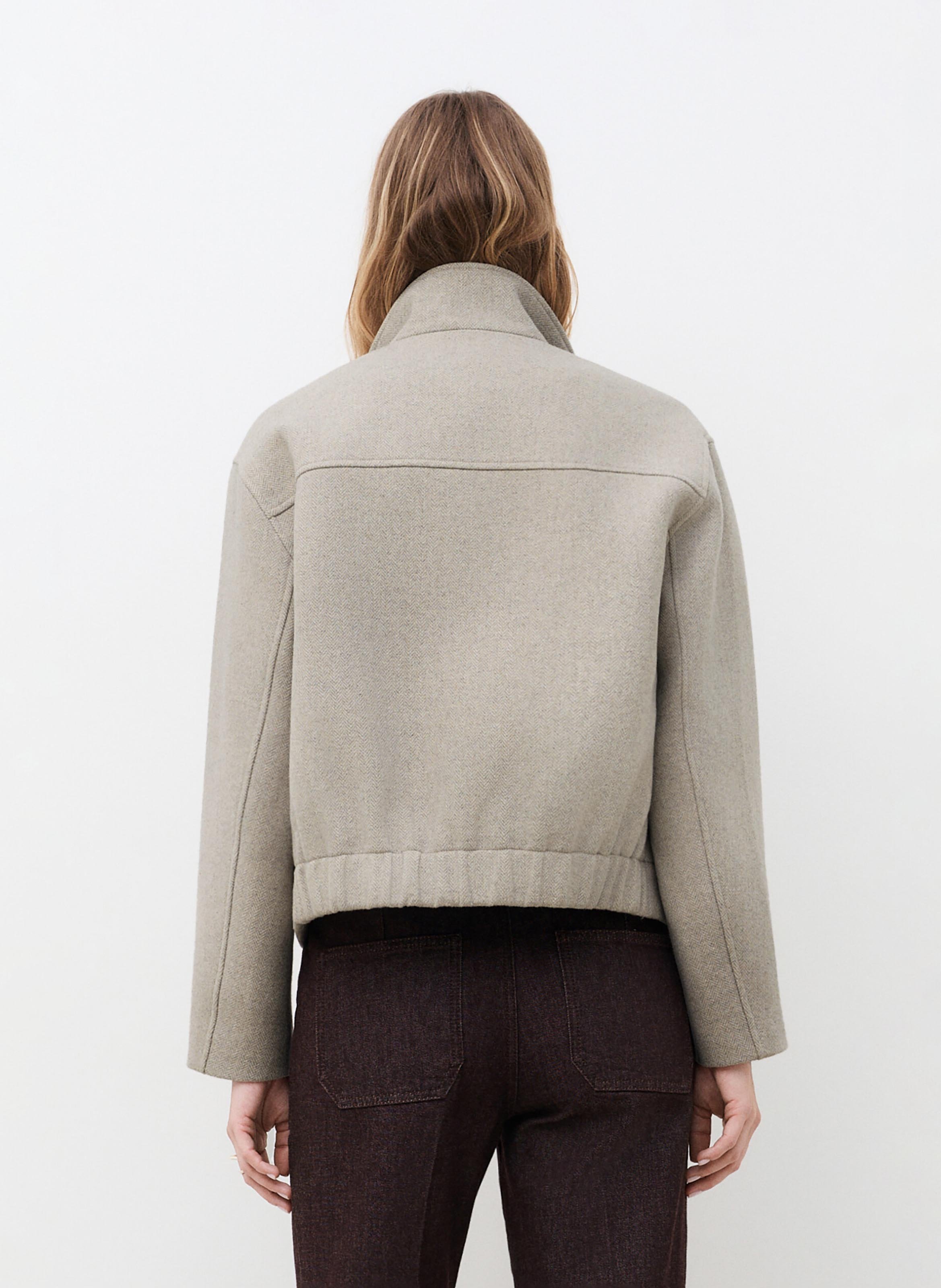 Straight high-neck coat CAROLL Brown