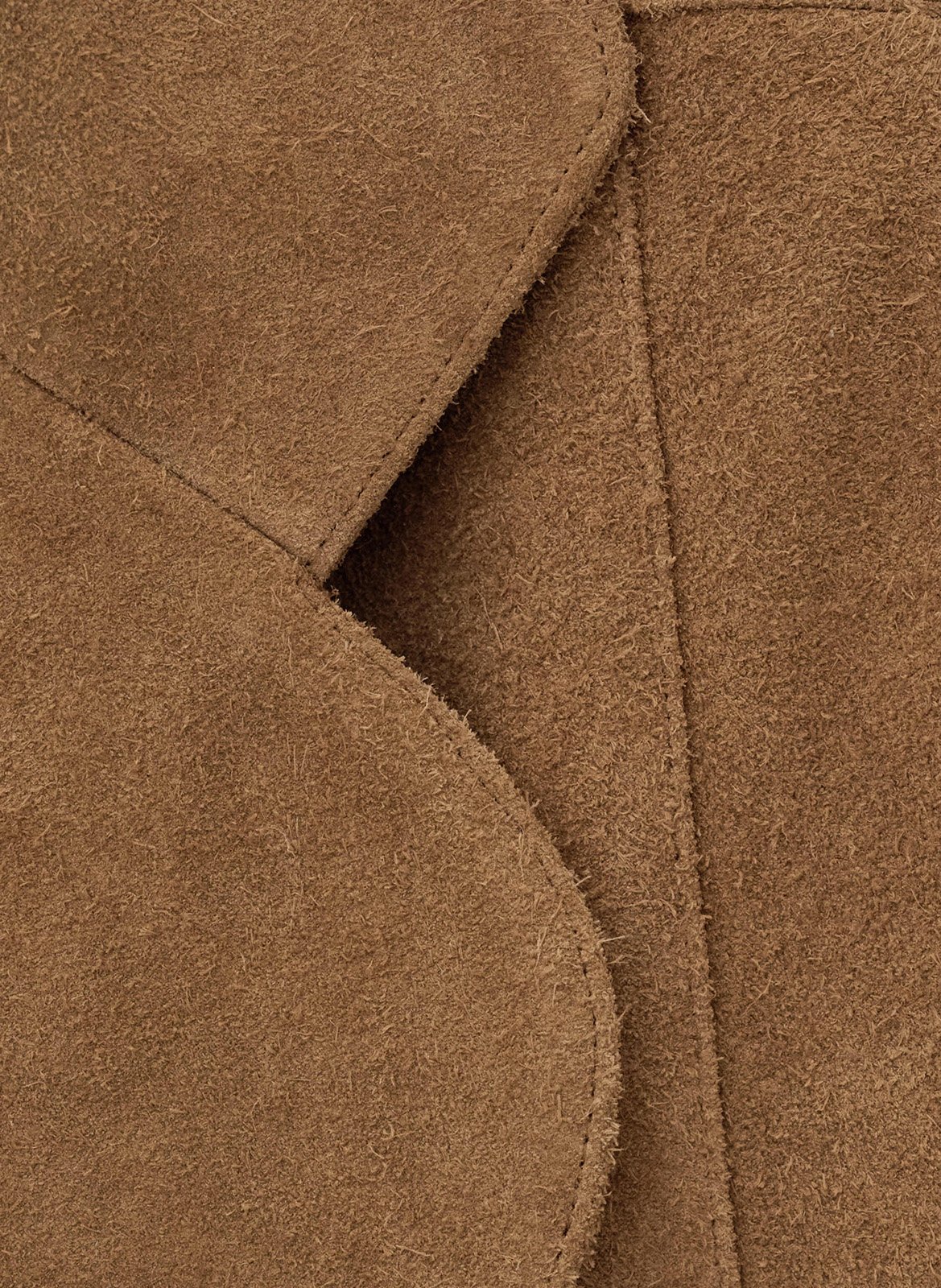 Veste droite col tailleur uni en cuir BA&SH Beige