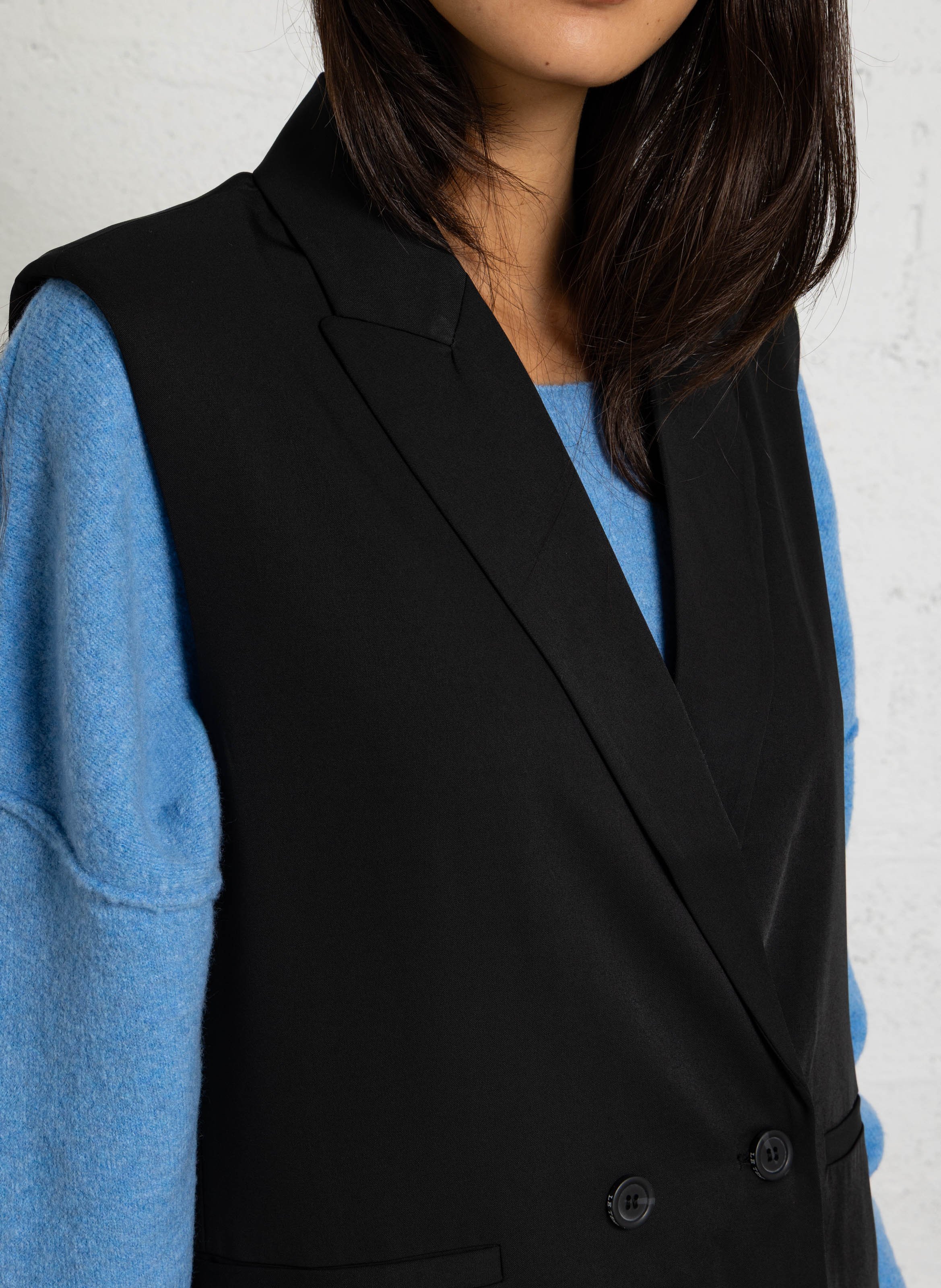 Veste col tailleur sans manches LE TEMPS DES CERISES Noir