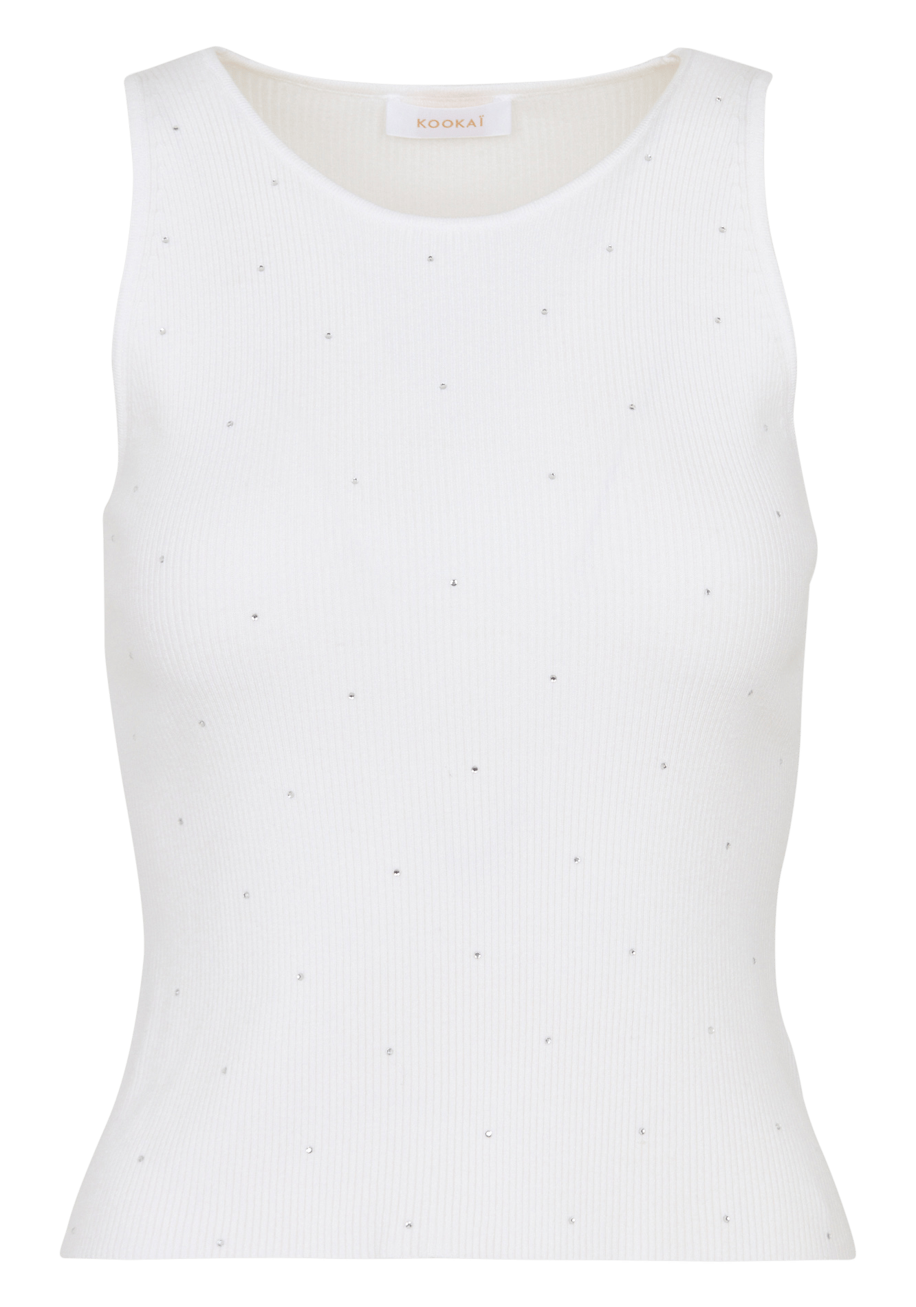 Tanktop mit Rundhalsausschnitt und Strasssteinen KOOKAI Weiss