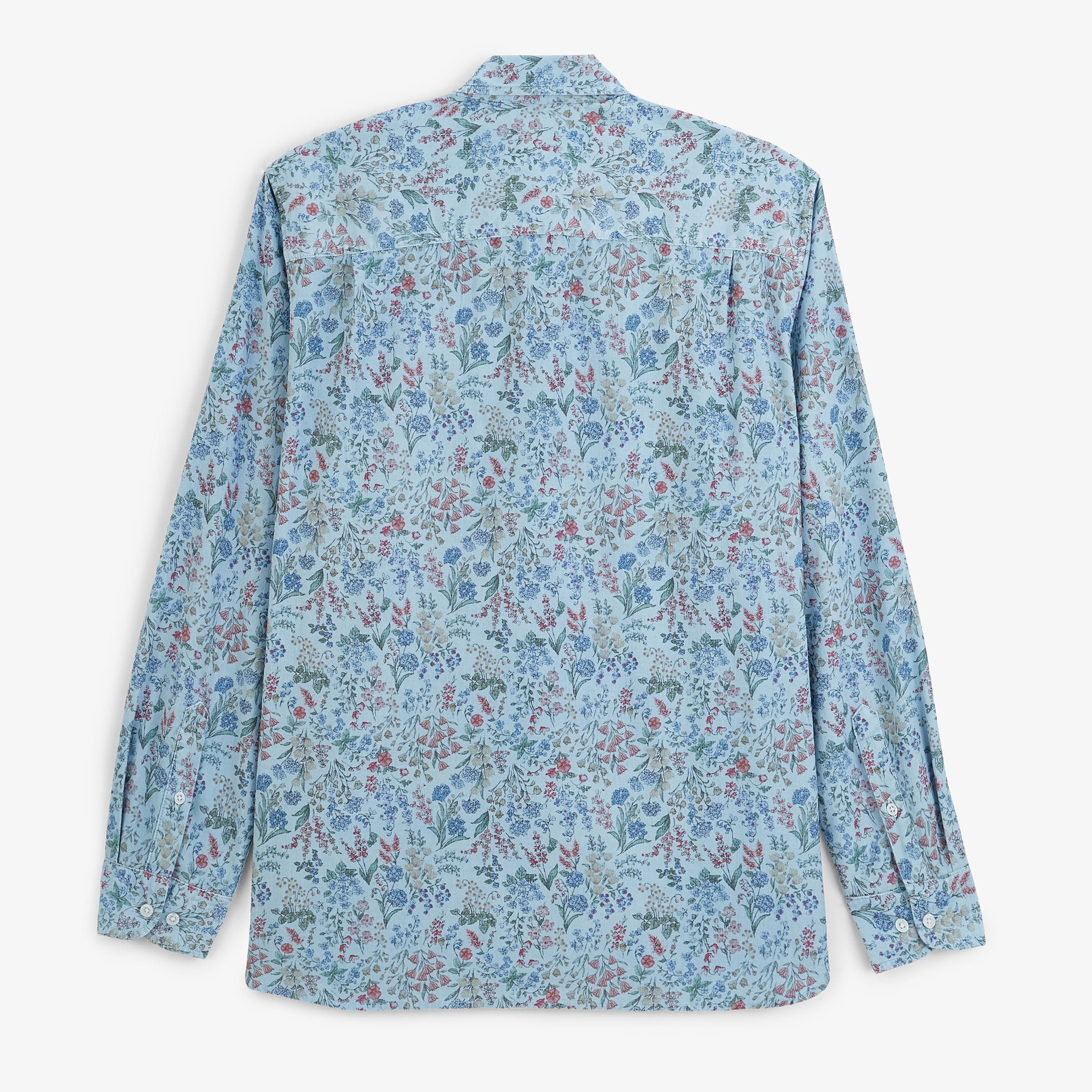 Long-sleeved floral print corduroy shirt SERGE BLANCO Blue