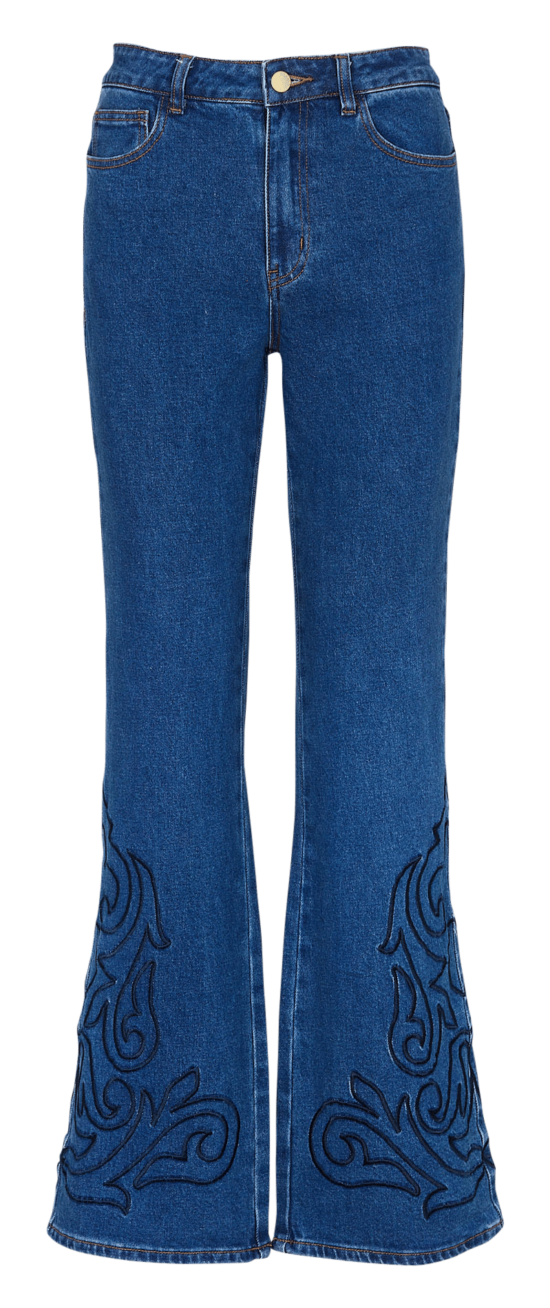 Jean flare brodé en coton mélangé LA PETITE ETOILE Bleu