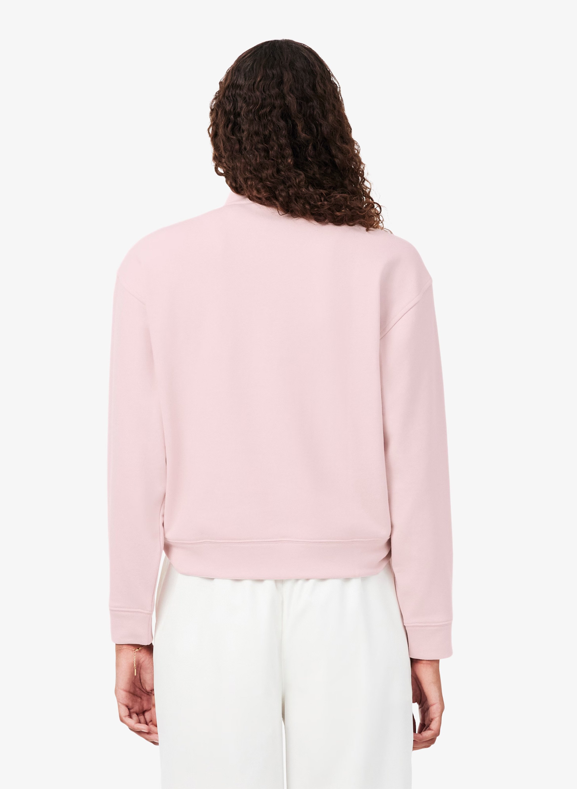 Straight high-neck zipped sweatshirt LACOSTE Pink