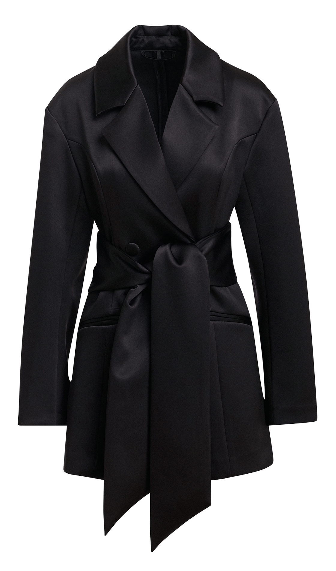 Robe courte ceinturée satinée ESSENTIEL ANTWERP Noir