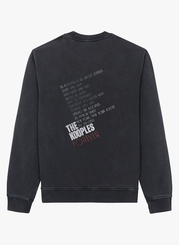 Blue Printed faded cotton sweatshirt