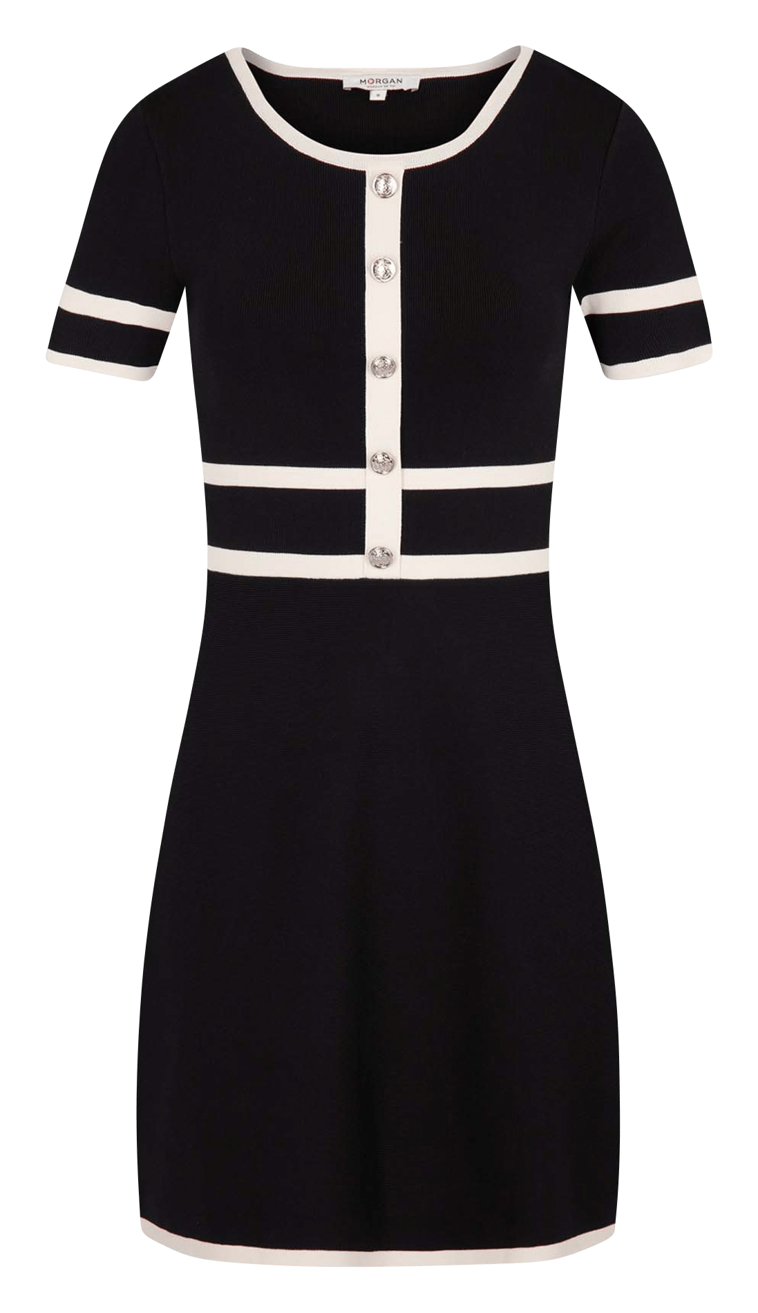 Kurzärmliges Pulloverkleid MORGAN Schwarz