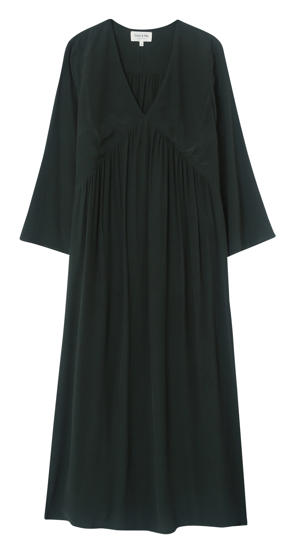Flowing V-neck midi dress GRACE ET MILA Green