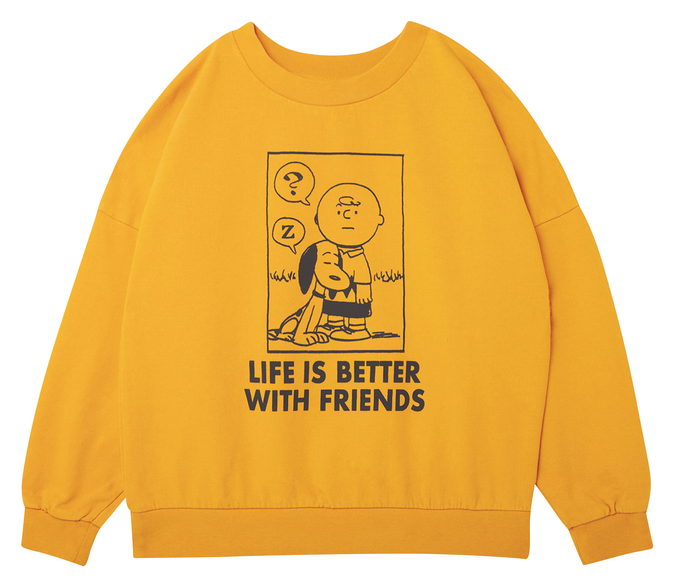 Sweat col rond imprimé en coton  THE CAMPAMENTO Jaune