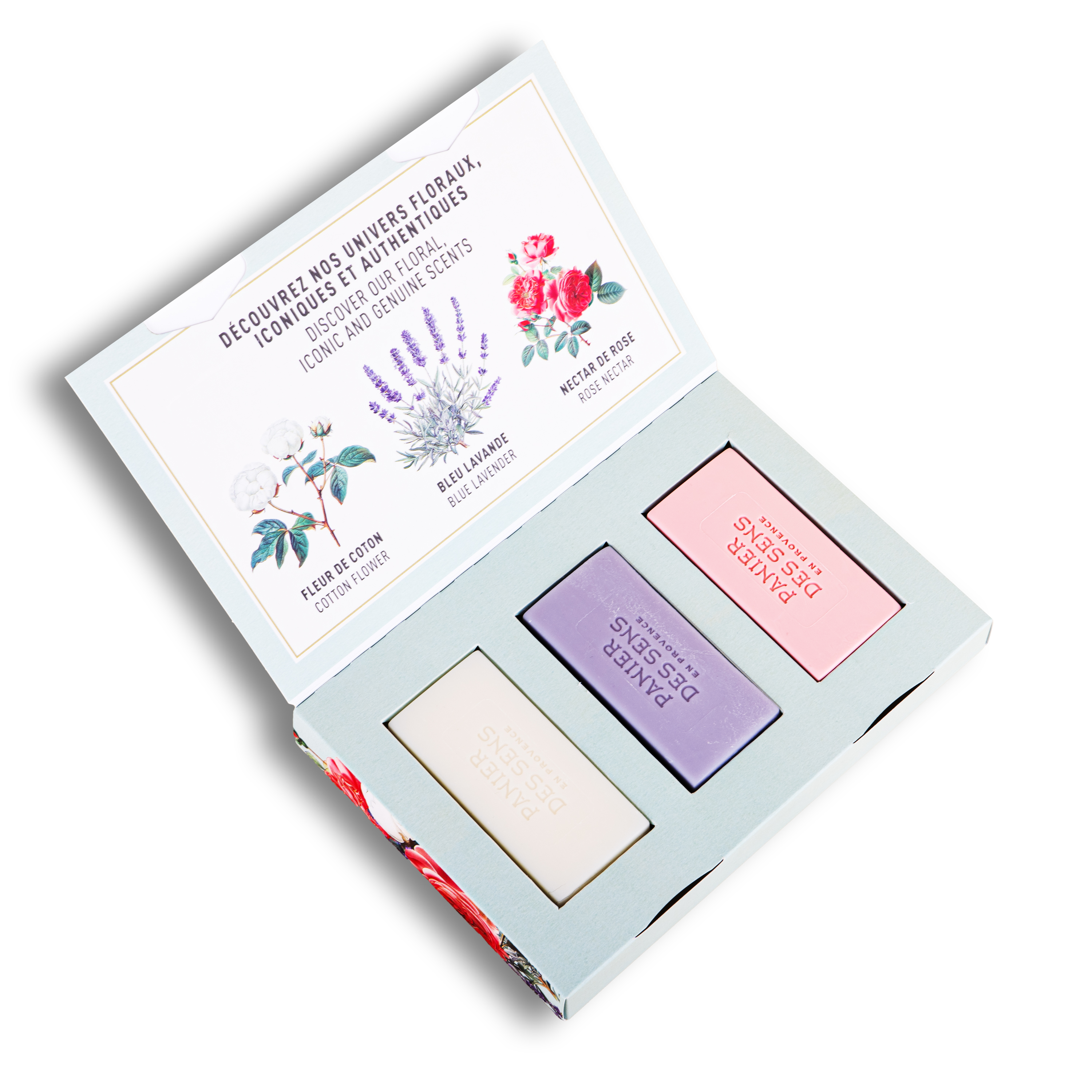 Gift set of 3 scented solid soaps - Cotton, Lavender, Rose Nectar PANIER DES SENS No color
