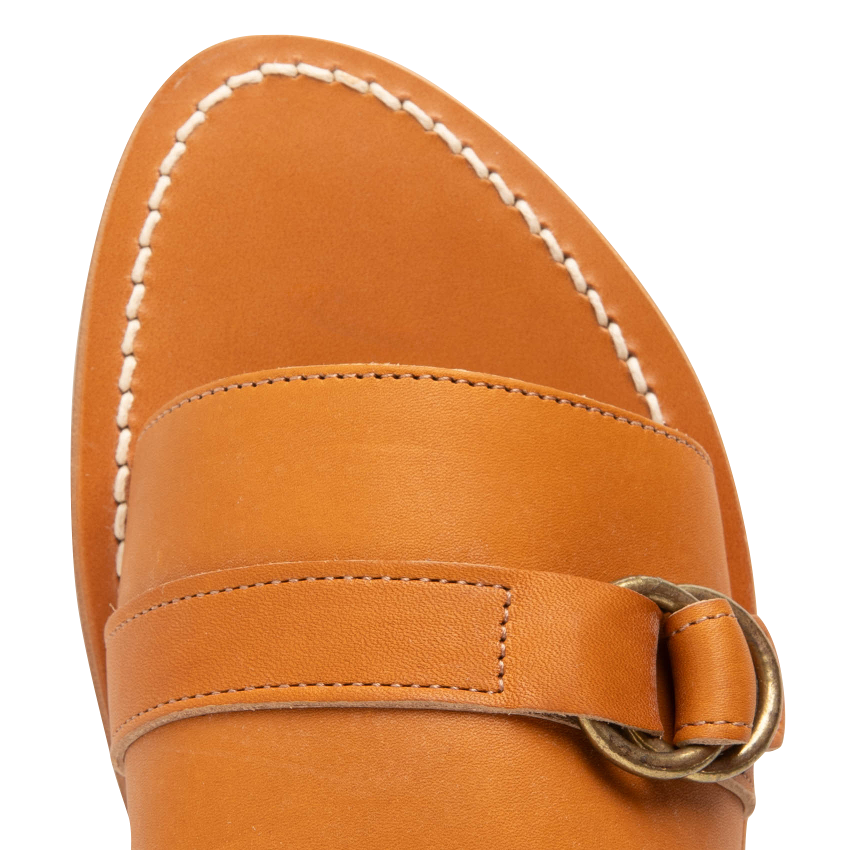 Flat strappy open leather sandals K JACQUES Golden