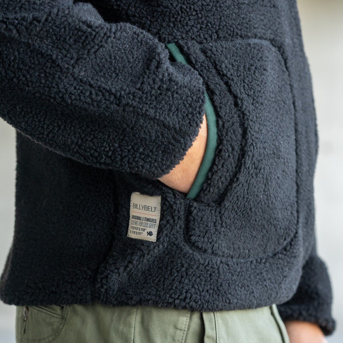 Sherpa zip-up pullover BILLYBELT Black