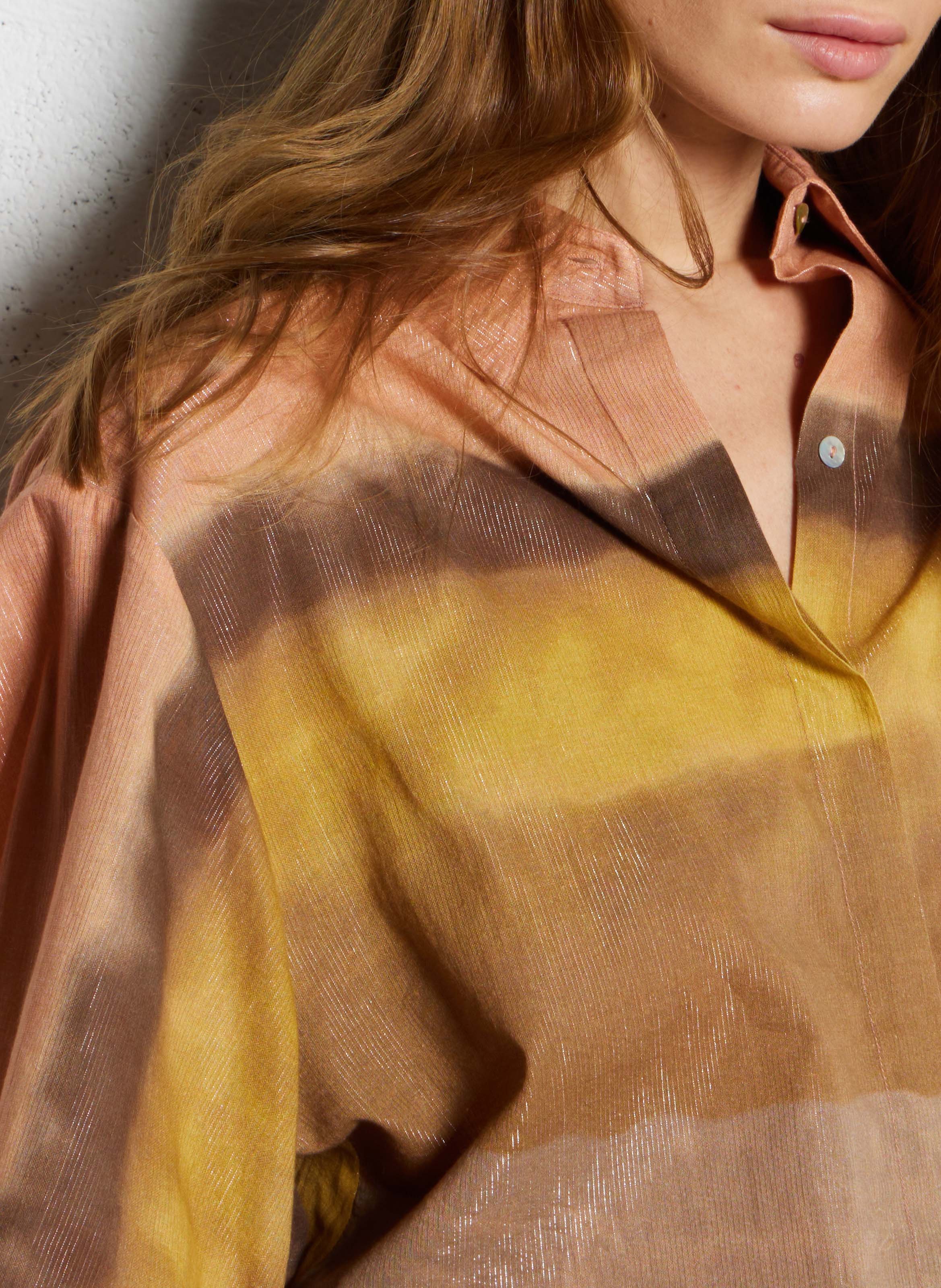 Loose-fit cotton-blend shirt with classic collar MES DEMOISELLES Pink