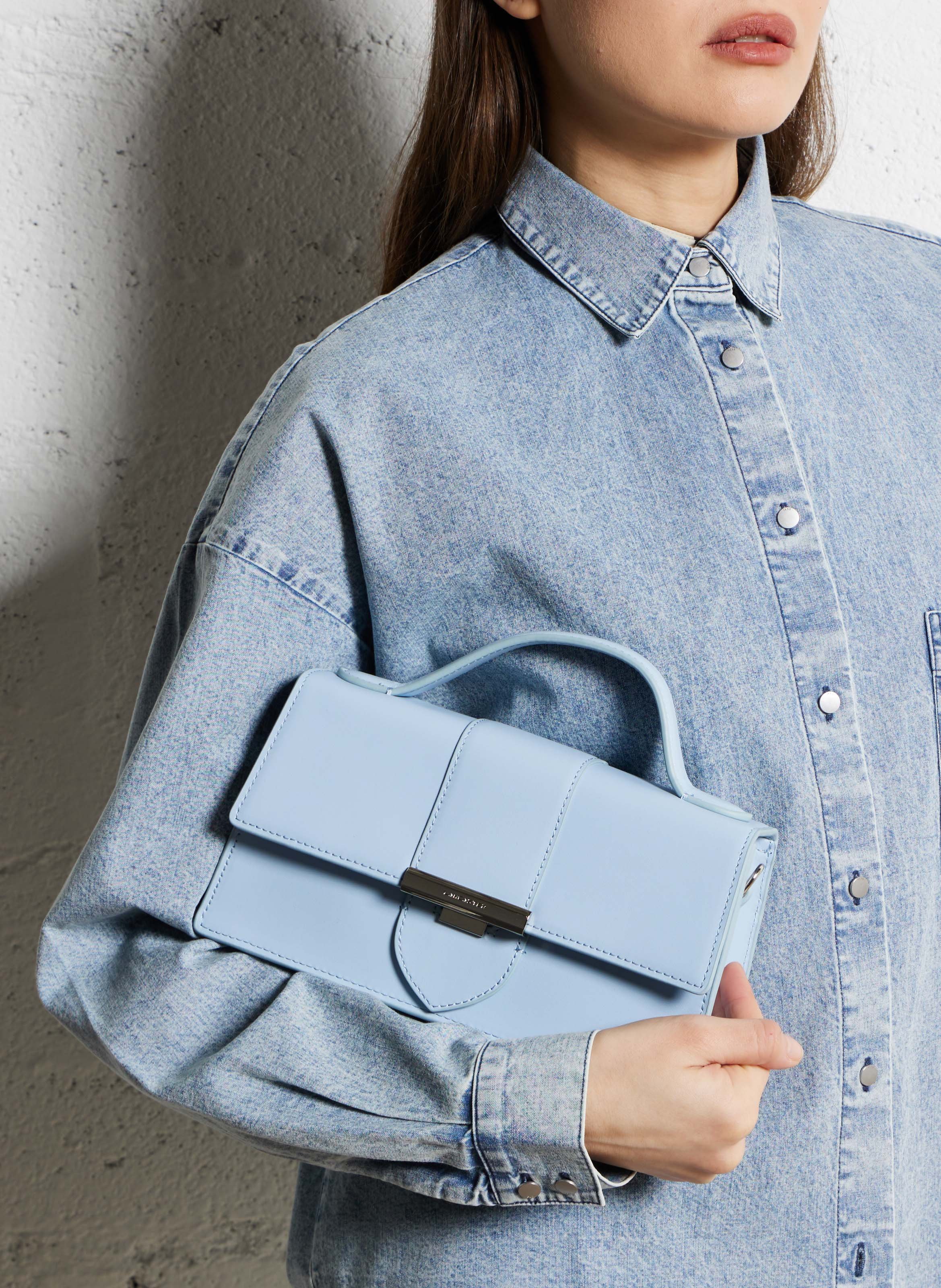 Sac à main en cuir Bleu