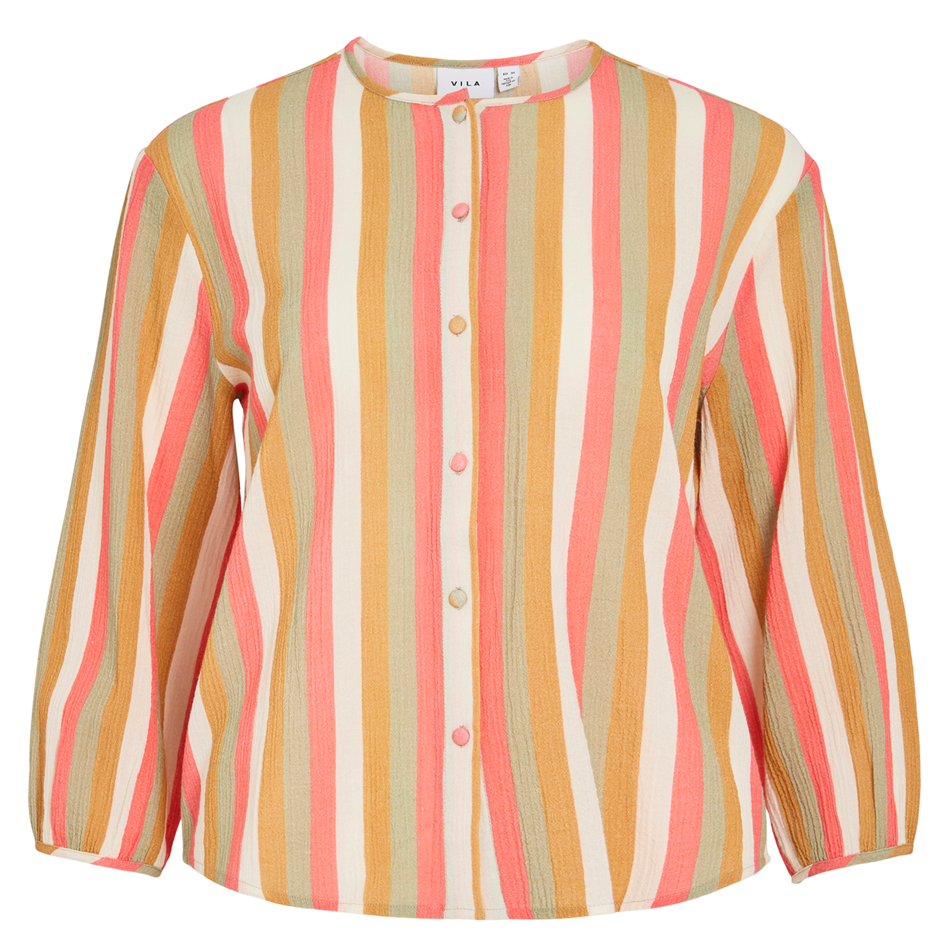 Gerade geschnittenes Hemd aus Bio-Baumwolle mit Streifen VILA Braun