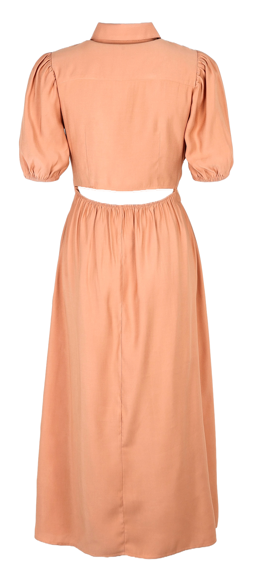 Flared midi dress with short sleeves AN'GE Orange