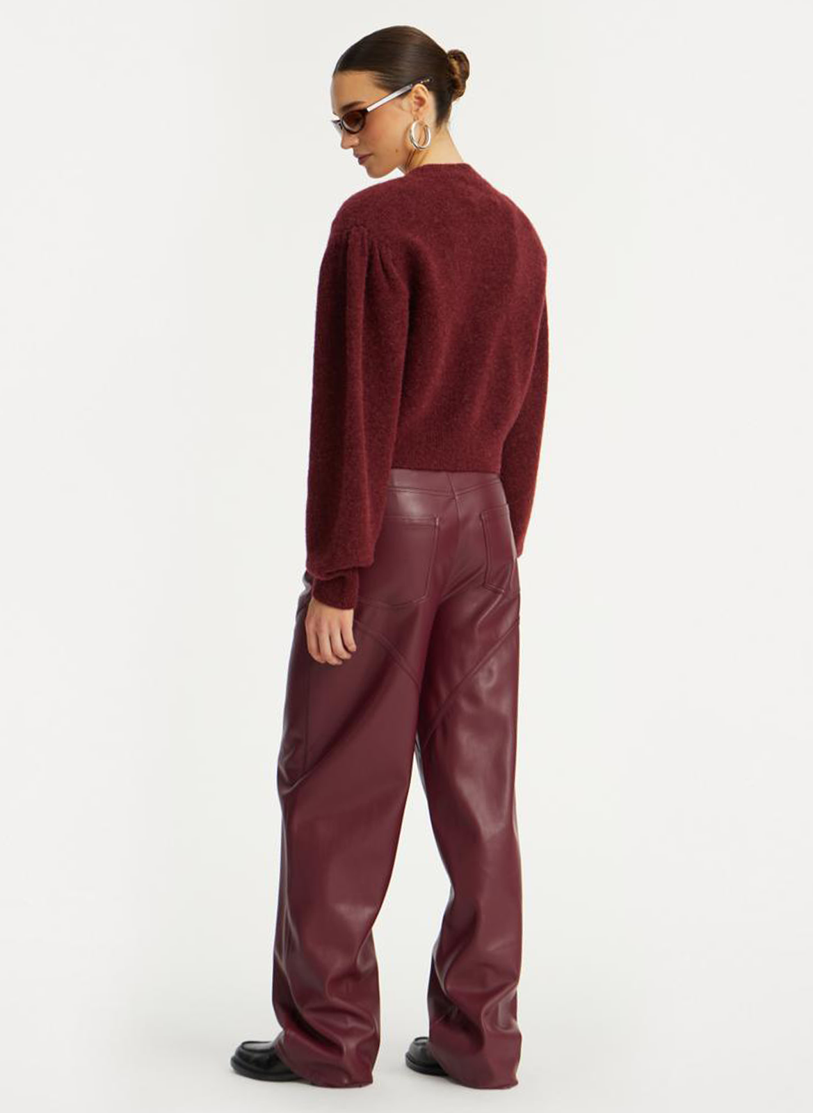 Gilet col V en laine mélangée ROTATE Brown