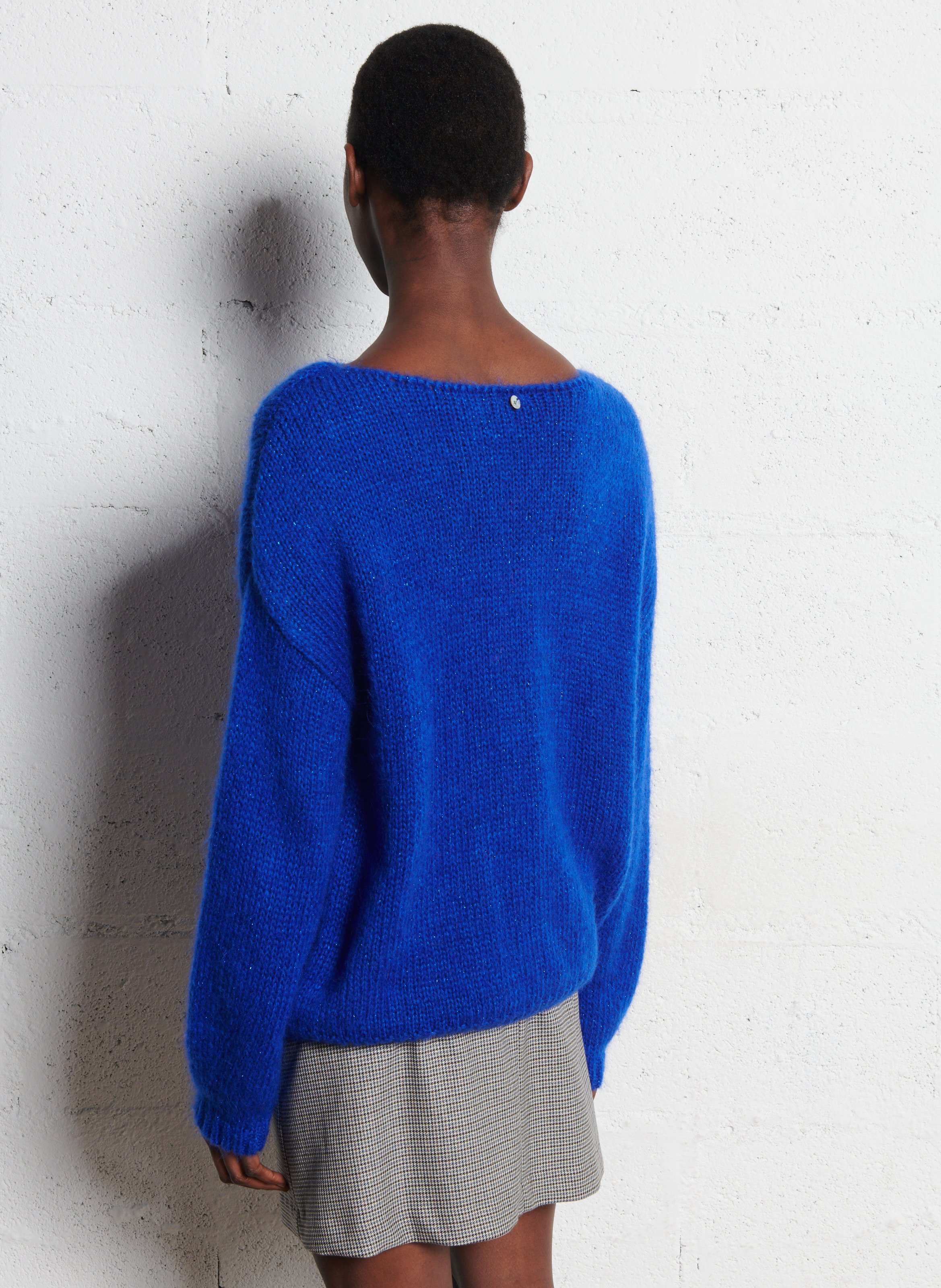 Oversized trui met boothals  ONE STEP Blauw