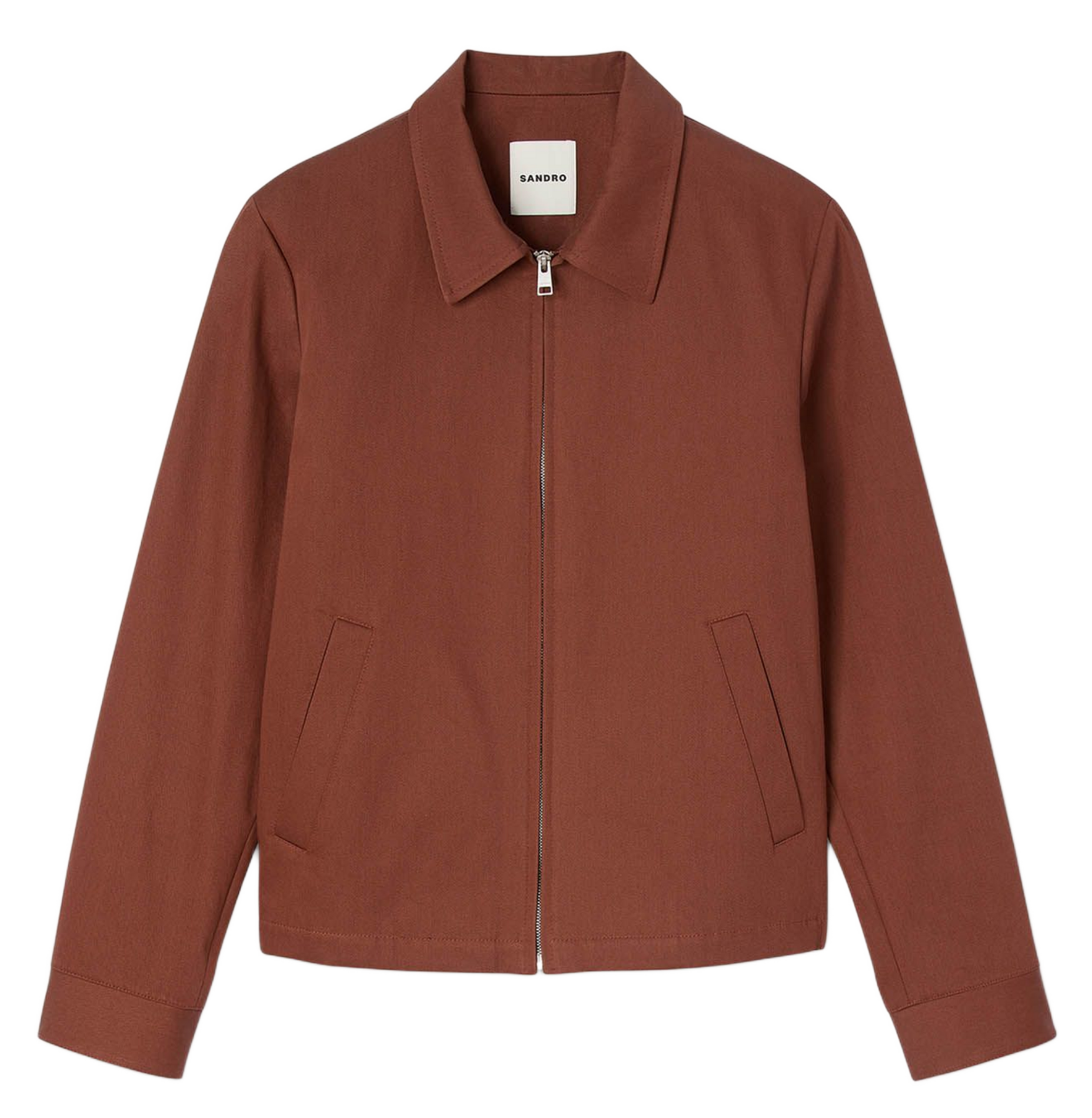 Regular-fit cotton jacket SANDRO Brown