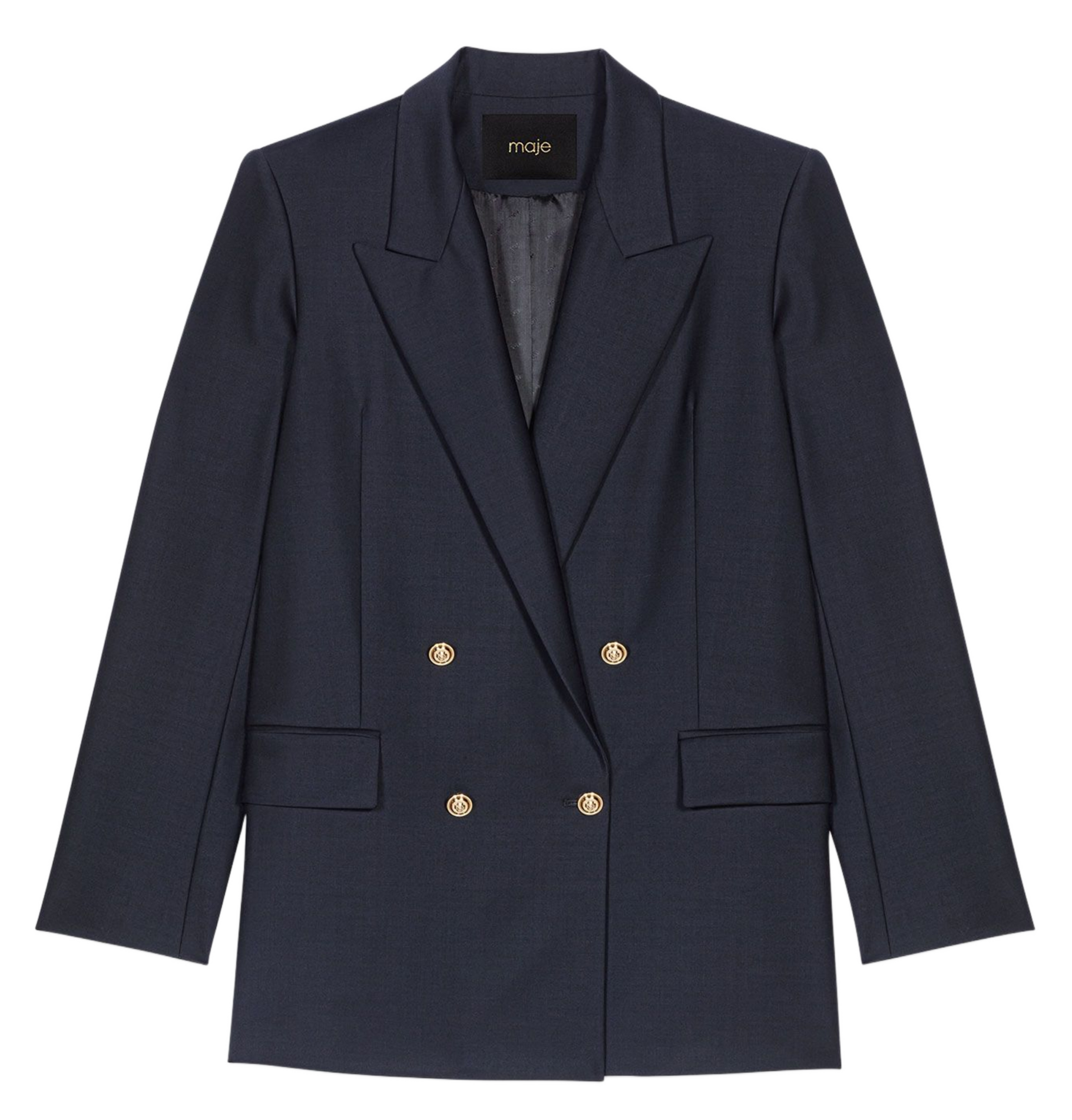 VESTE COL TAILLEUR MARINE MAJE - FEMME | Place des Tendances