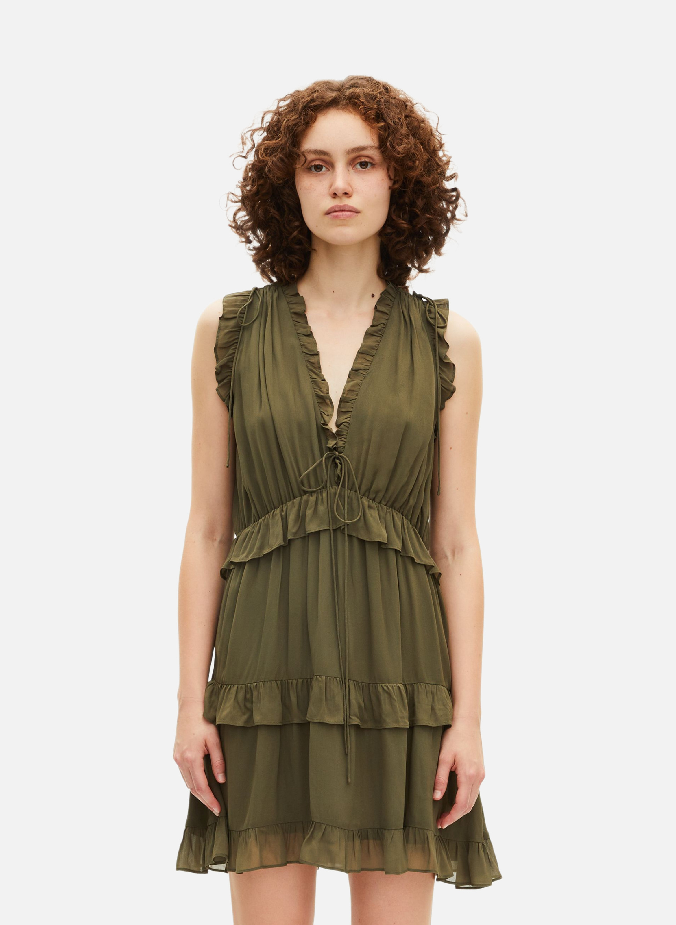 Short dress with ruffles THE KOOPLES Green